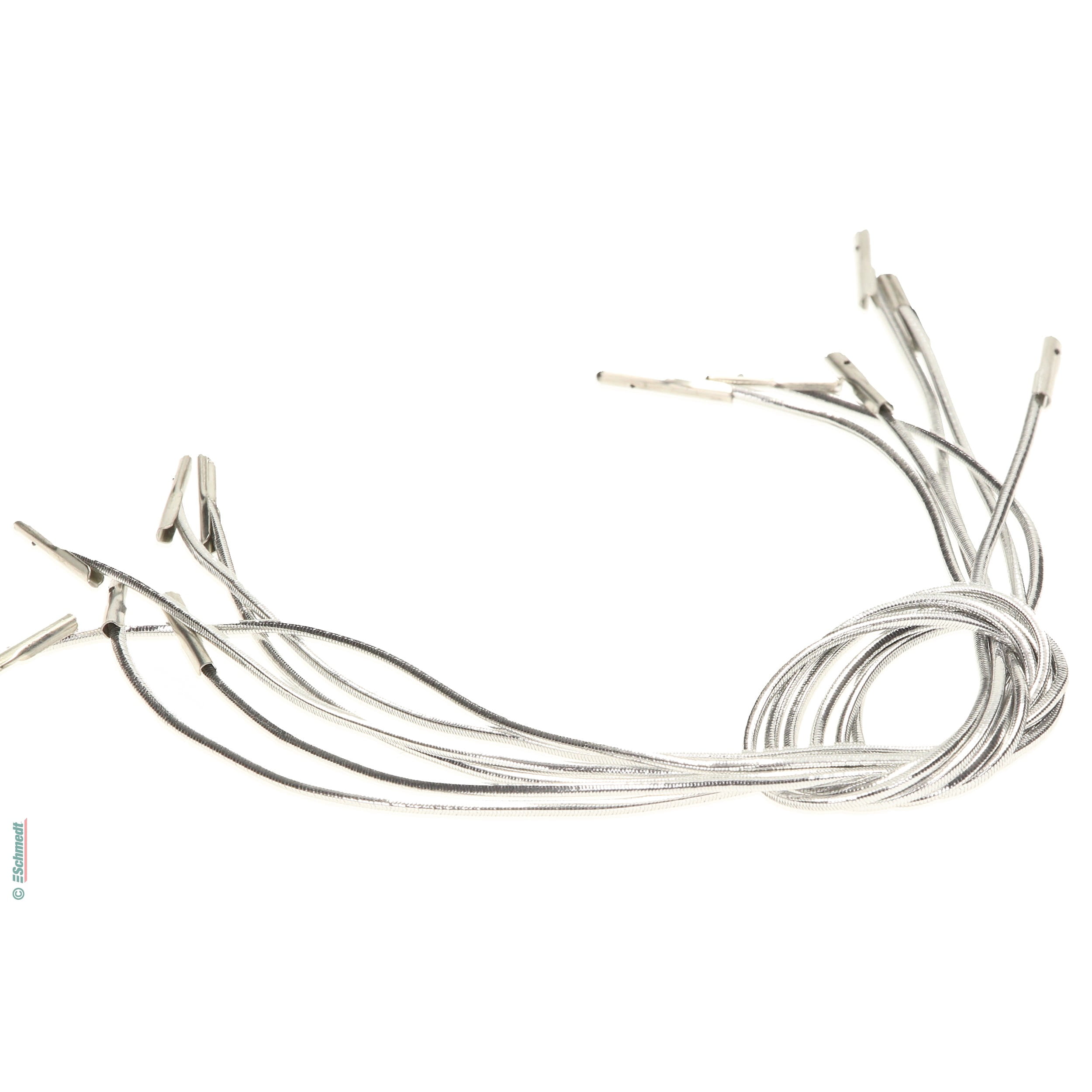 Ficelle élastique avec goupilles métalliques - Couleur 200 - argent métallisé - pour fermer livres, agendas, chemises, , classeurs, menus, e...