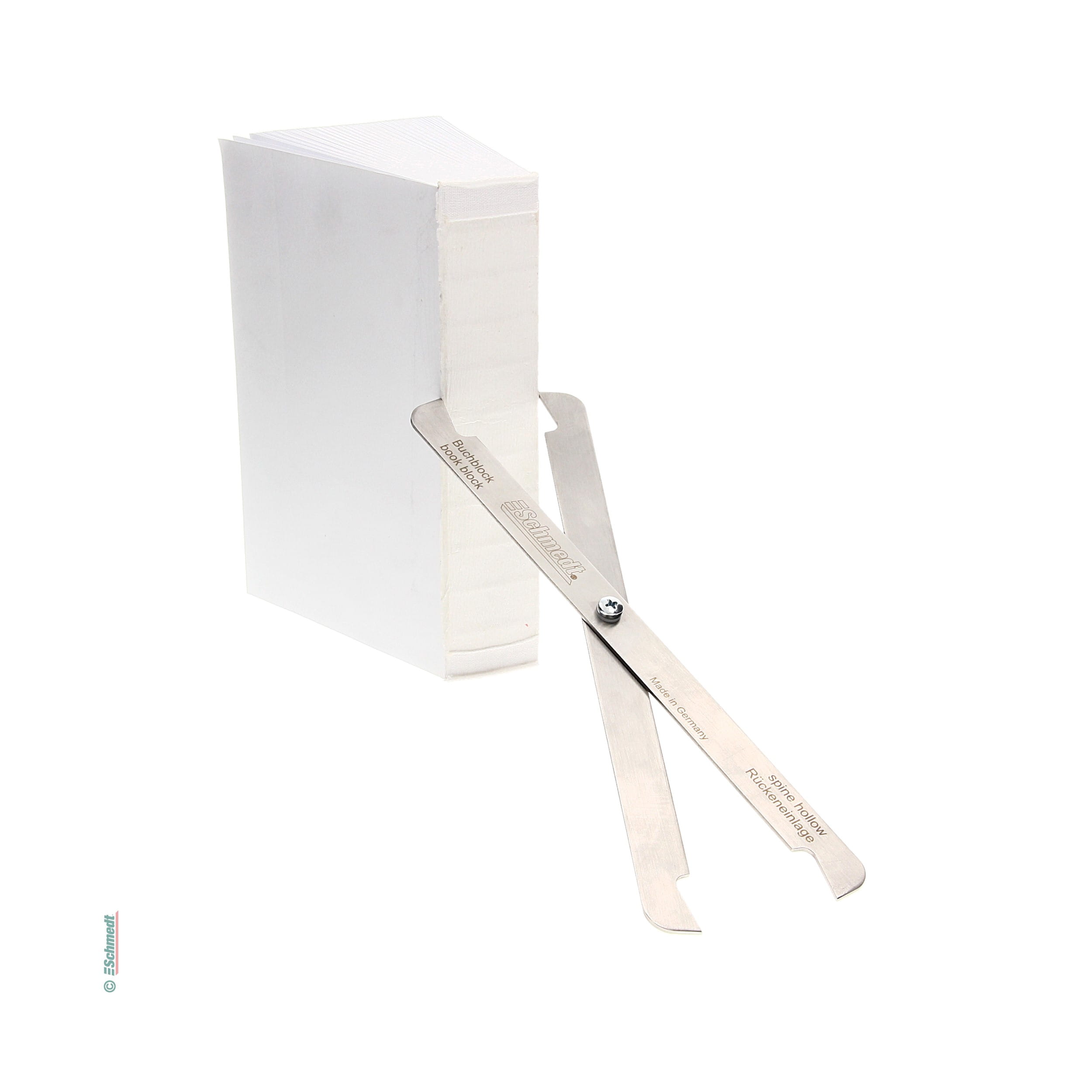 Falzlehre für Buchdeckenfertigung - ermittelt die korrekte Breite flexibler Rückeneinlagen - für die Herstellung von Hardcover-Büchern mit r... - Bild-2