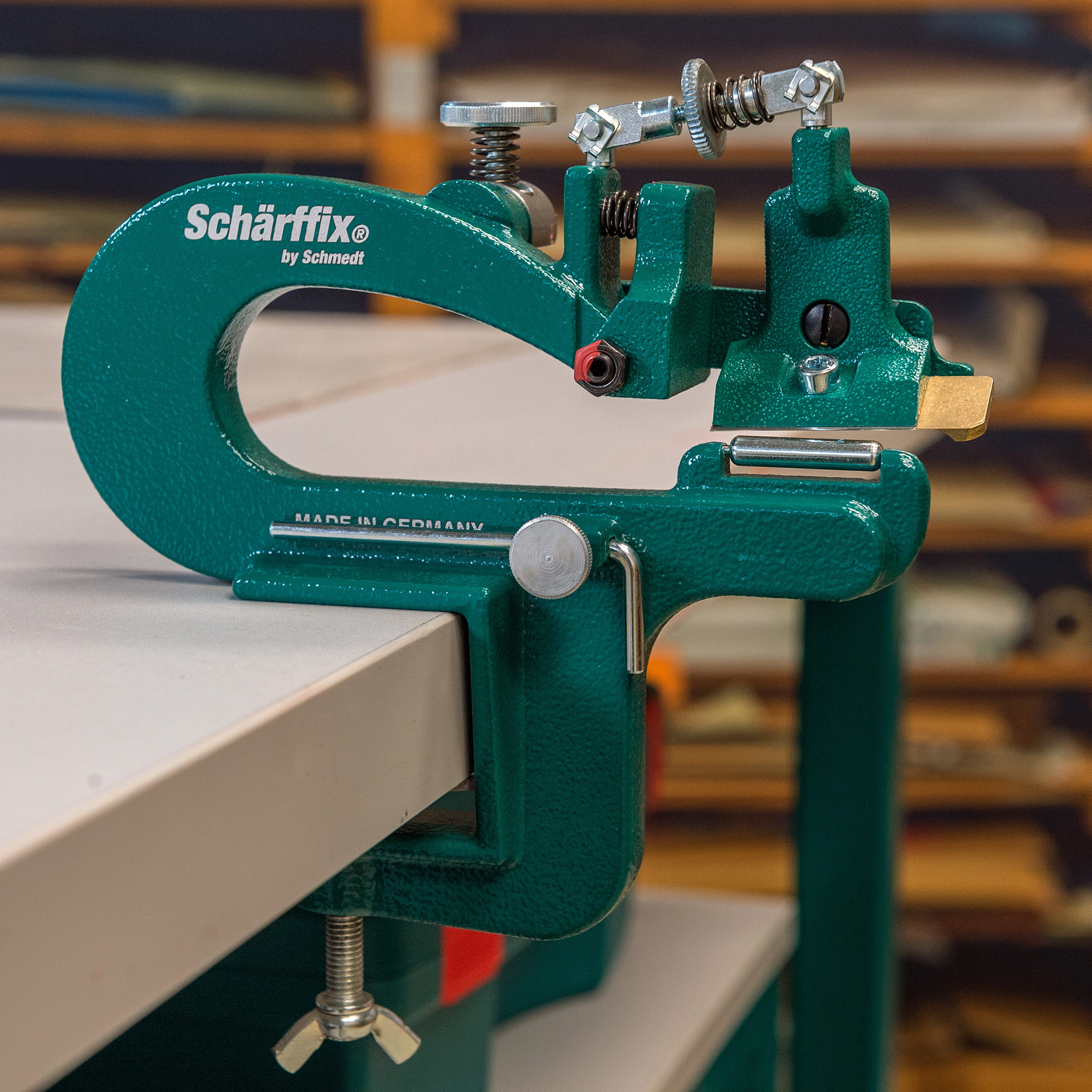 Schärffix® leather paring device, skiving tool - to be fixed to the worktop - With this device, leather may easily be pared / skived (thinne... - image-3