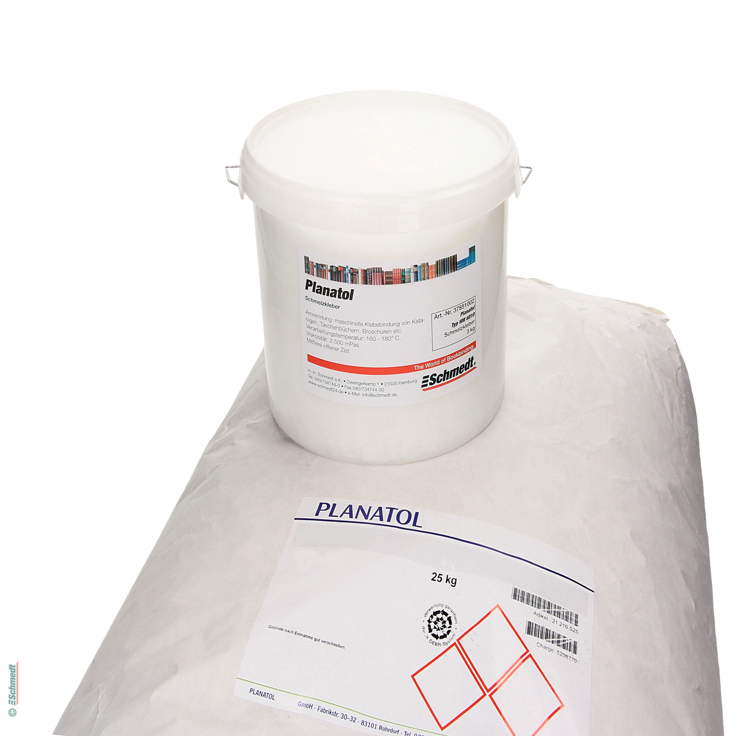 Planamelt Pro W - colle thermofusible - Conditionnement Seau / 3 Kg - pour encoller brochures cousues et our la reliure en dos carré collé s...