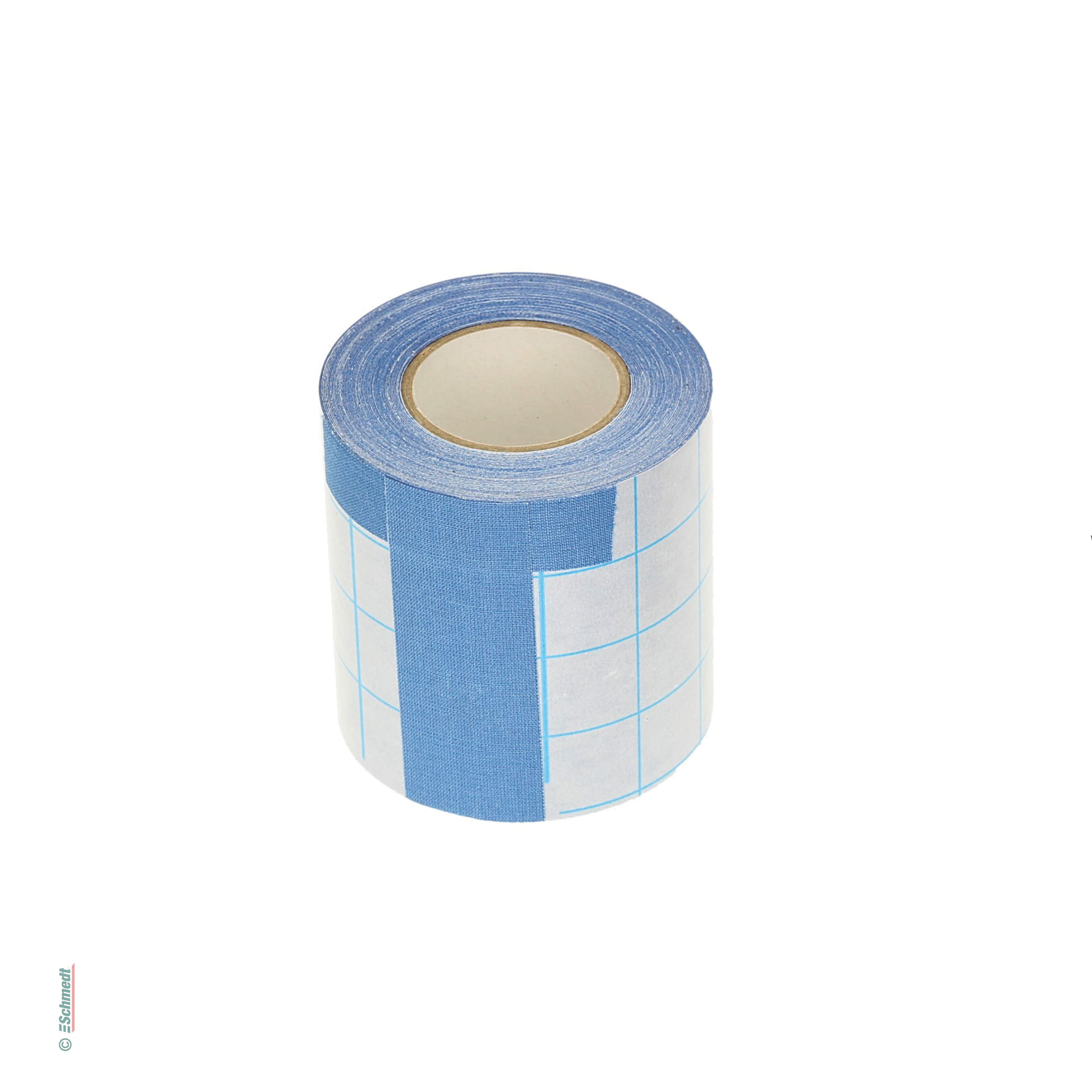 Filmoplast T - Textilgewebe • farbig - Farbe blau - Breite (in mm) 50 - Reparieren oder Verstärken von Buchgelenken, Fälzeln von Büchern, Ka...