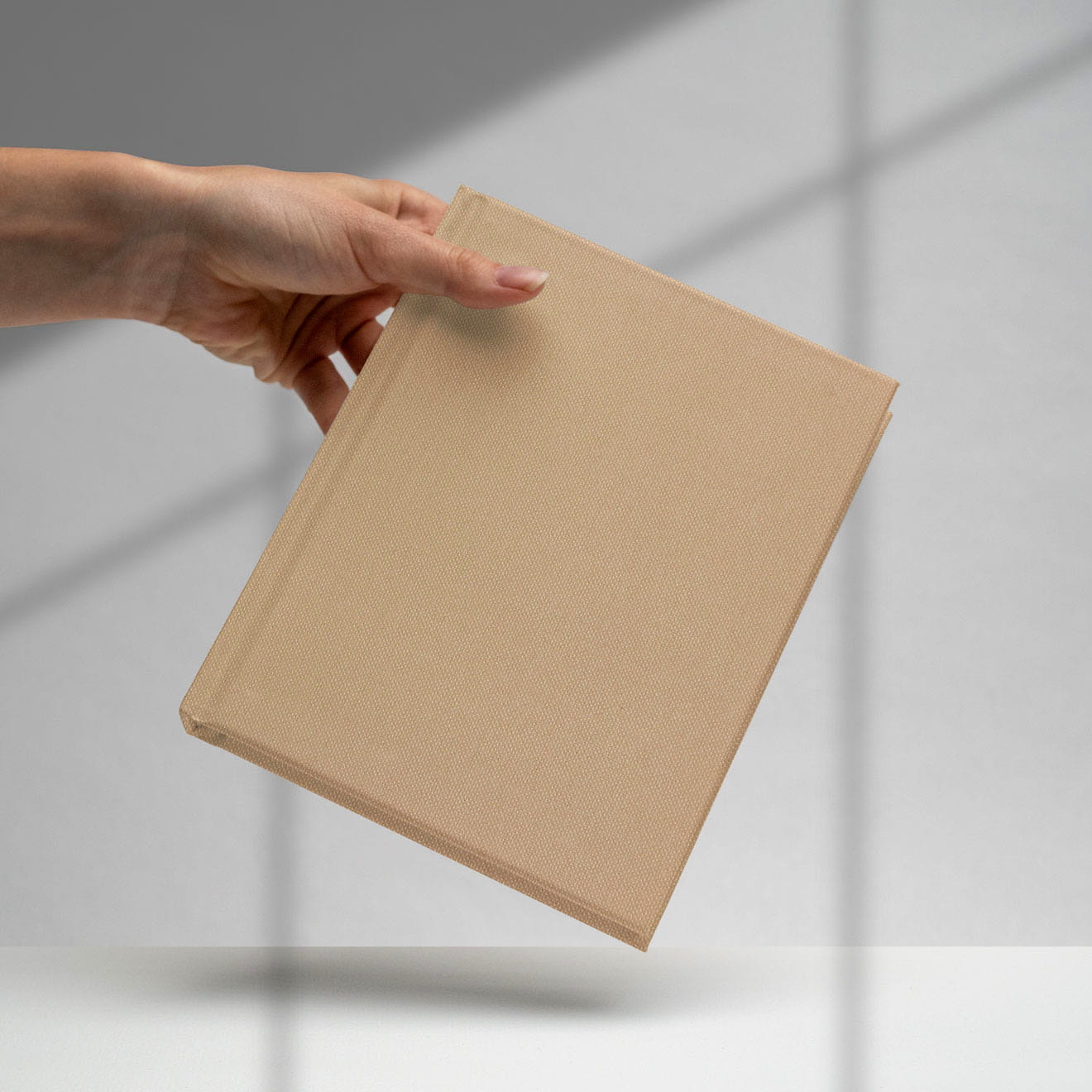 English Buckram • high-quality book cloth - Colour 589 - beige - for library books, book covers, menus, diaries, notebooks, file folders etc... - image-3