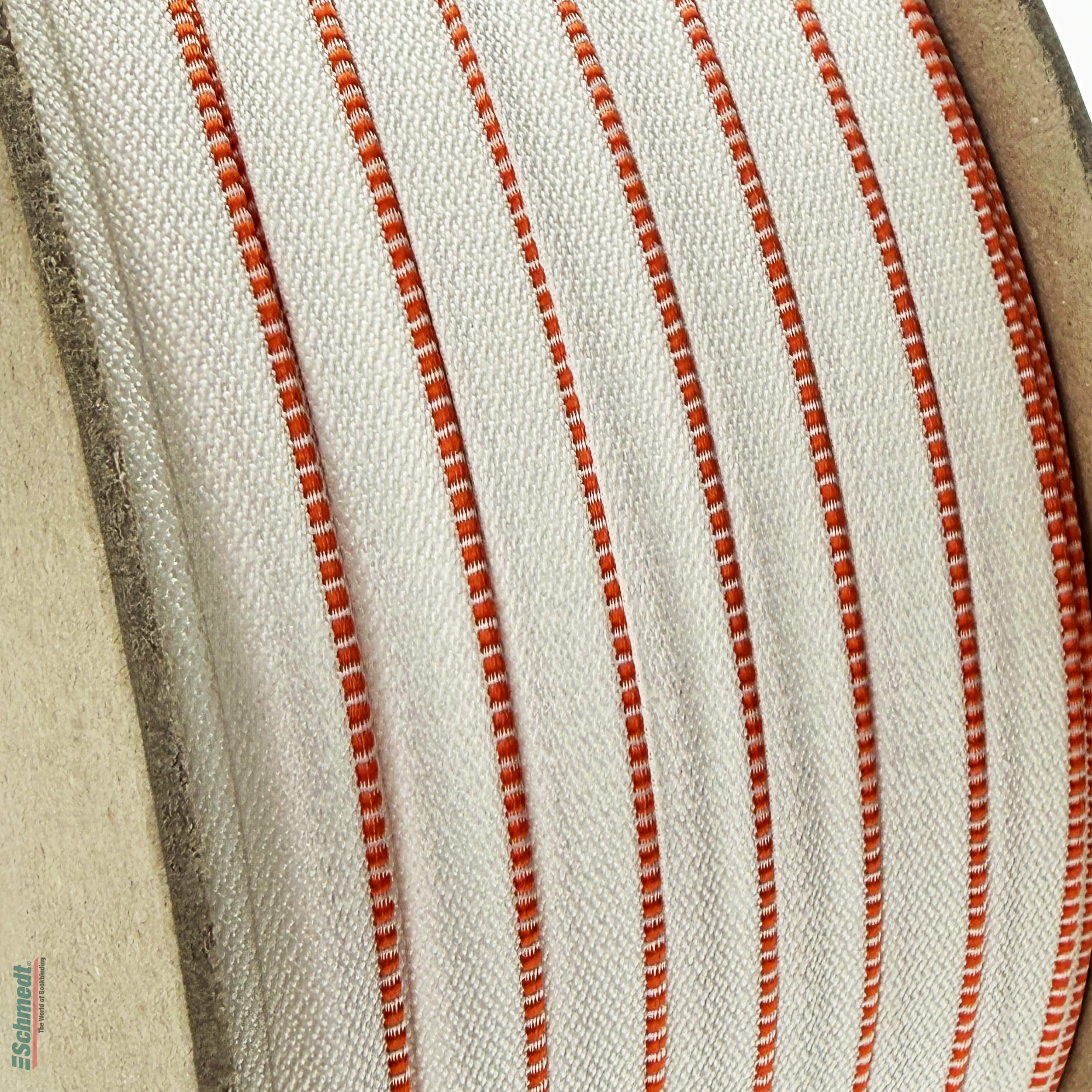 Kapitalband - Premiumqualität - Farbe A31 - orange/weiß - Rollenlänge (in m) 500 - Farbiges Band, auch Kopfband genannt, das bei Hardcover-B... - Bild-2