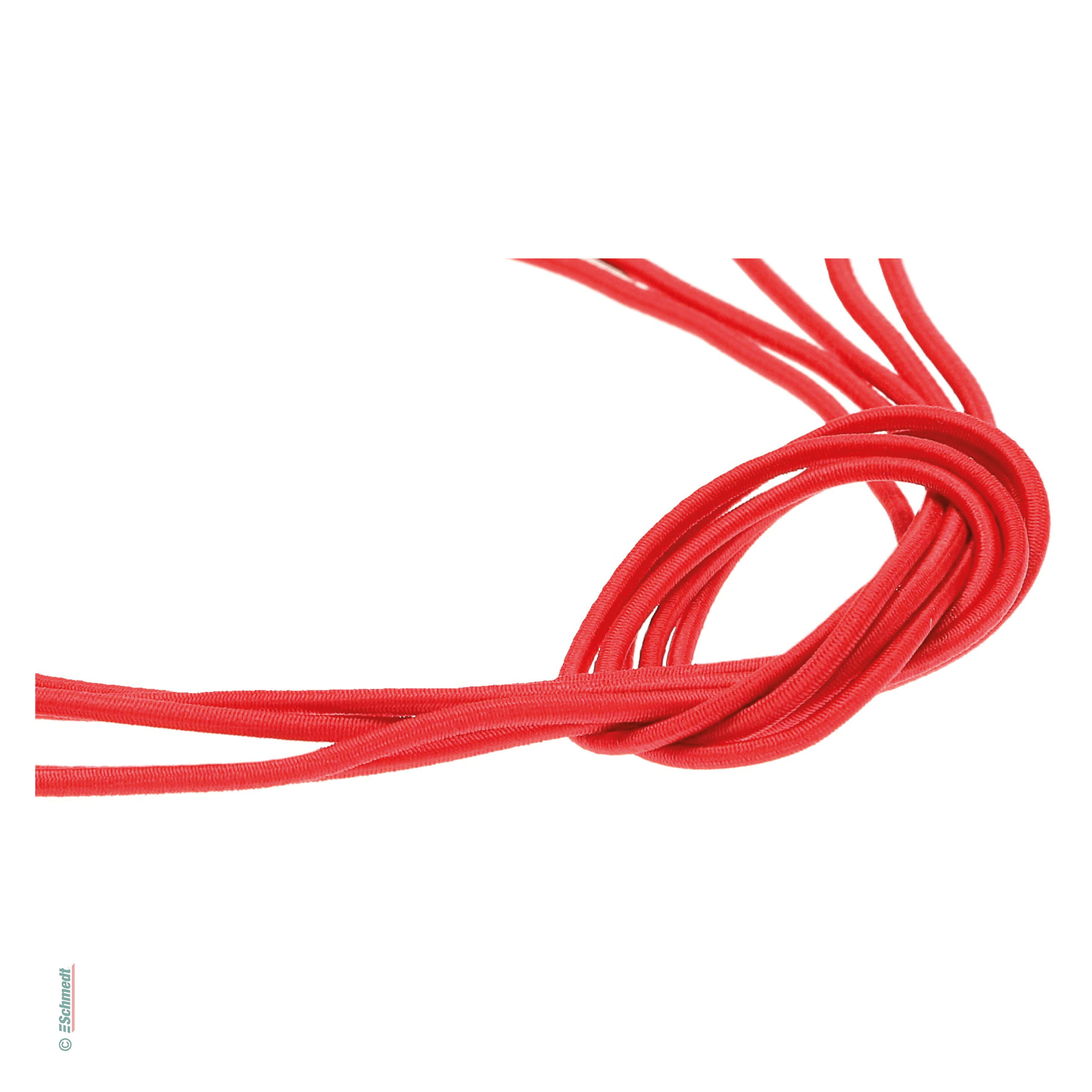 Ficelle élastique cramponnée comme anneau avec clip - Couleur 007 - rouge - pour relier ou fermer chemises, cartes de menu, cartes d'invitat...