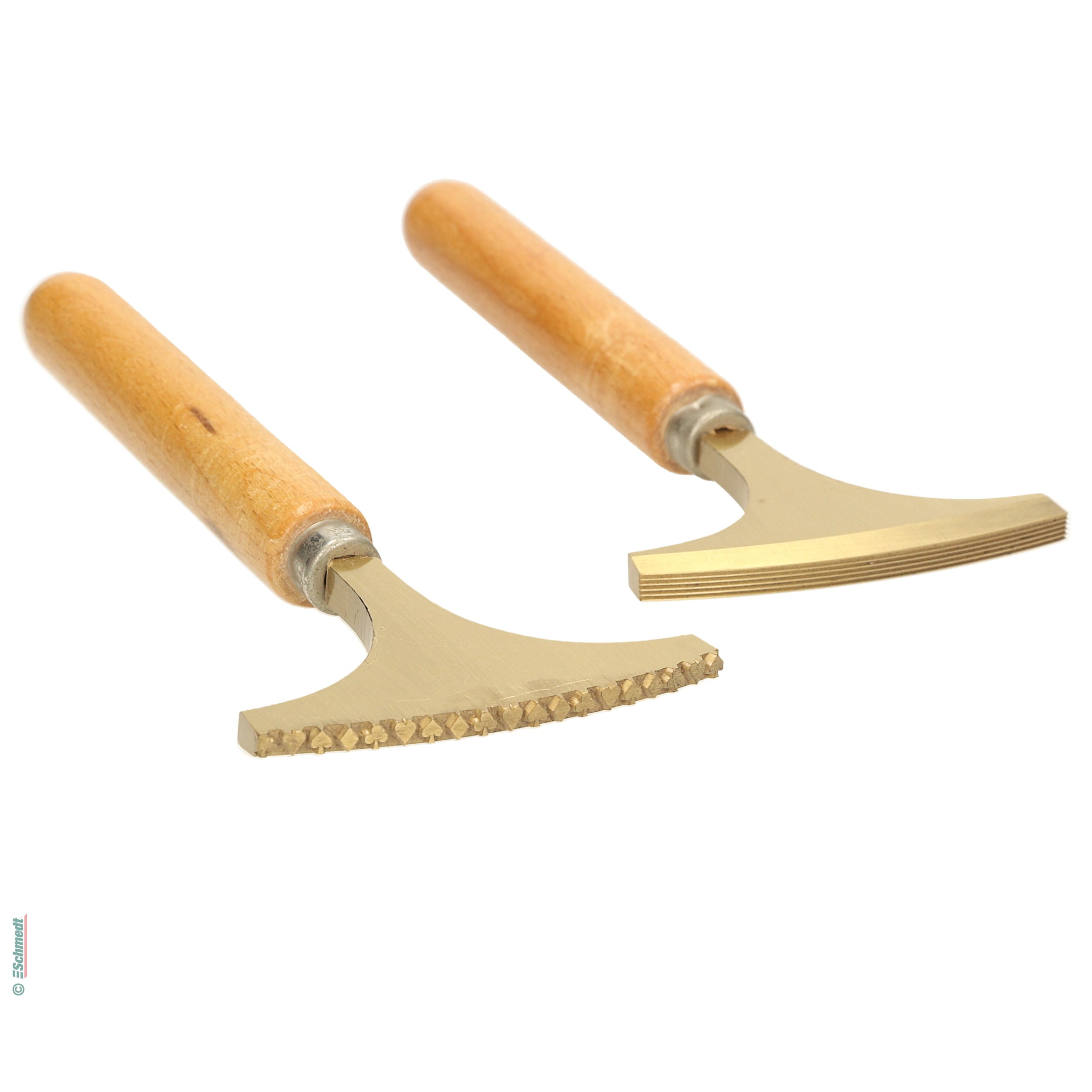 Handfilete aus Messing - mit Holzgriff - Länge: 7,5 cm - zur manuellen Vergoldung von Büchern etc. Das Werkzeug muss auf einer externen Quel... - Bild-1