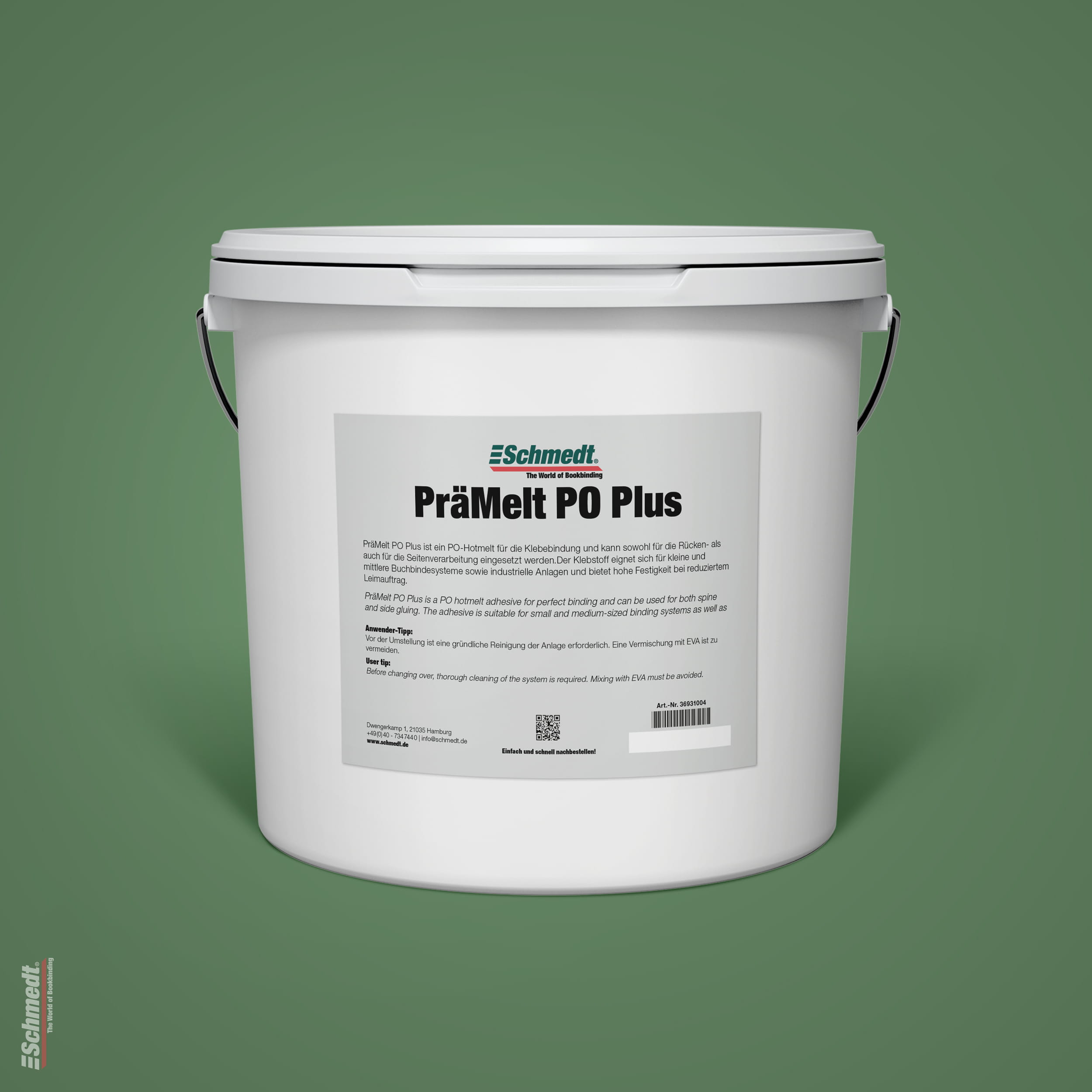 PräMelt PO Plus - Schmelzkleber - Gebindegröße Eimer / 3 kg - Klebebinden von Büchern, Katalogen, Broschüren, Telefonbüchern, Zeitschriften ...