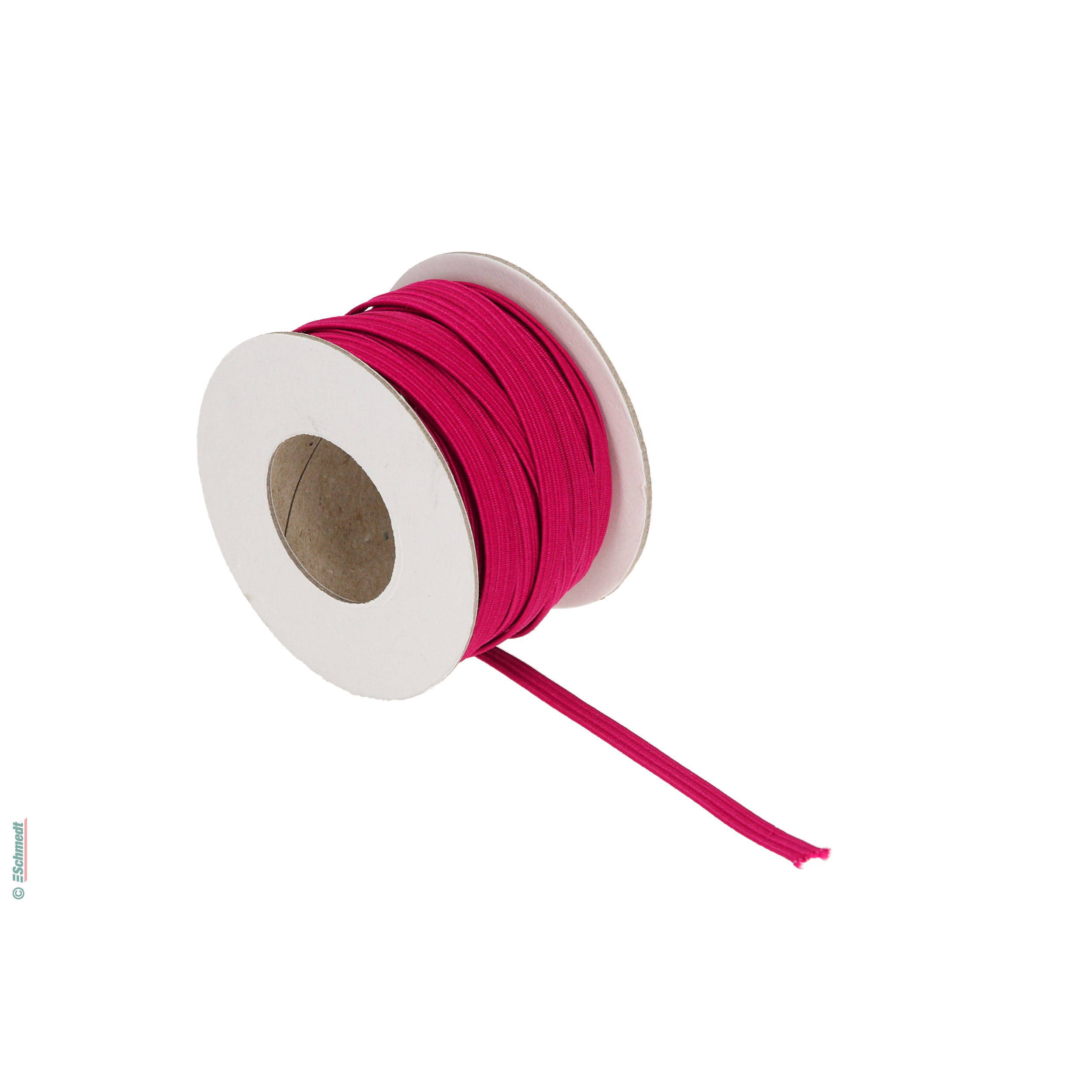 Ruban plat en caoutchouc, élastique • env. 5,5 mm de large - Couleur 010 - magenta - Longueur des rlx (en m) 10 - Peut aussi être équipée de... - image-1