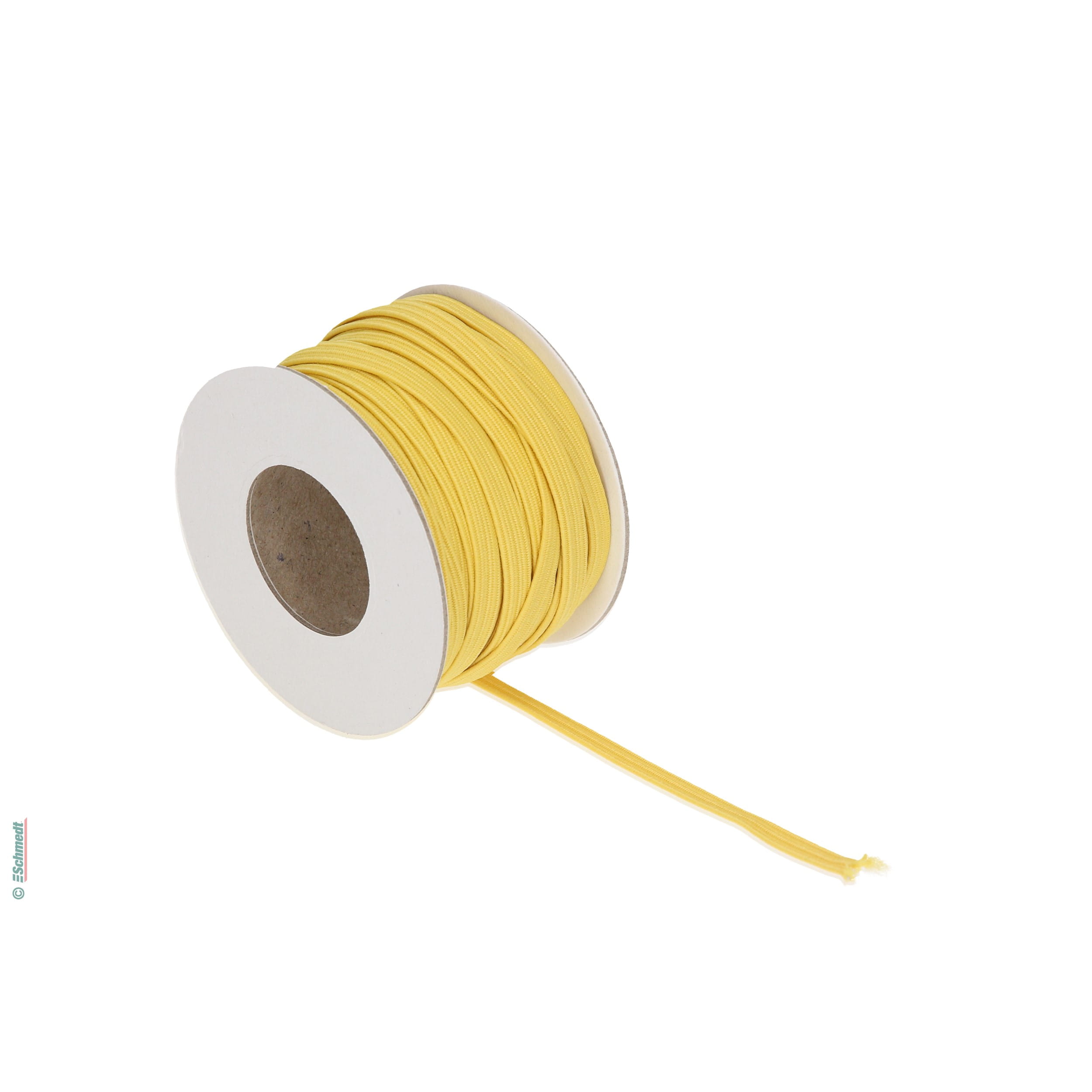 Ruban plat en caoutchouc, élastique • env. 5,5 mm de large - Couleur 008 - jaune - Longueur des rlx (en m) 10 - Peut aussi être équipée de g... - image-1