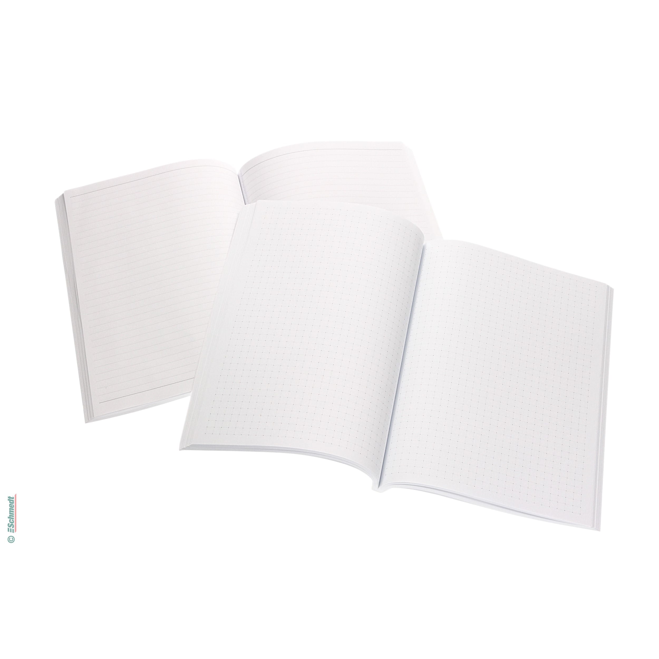 Buchblock-Rohling - Farbe hellweiß - Abmessungen 210 x 297 mm - Druckbild punktkariert - Blanko-Buchblock (Leerbuch) zur Herstellung von Not... - Bild-3