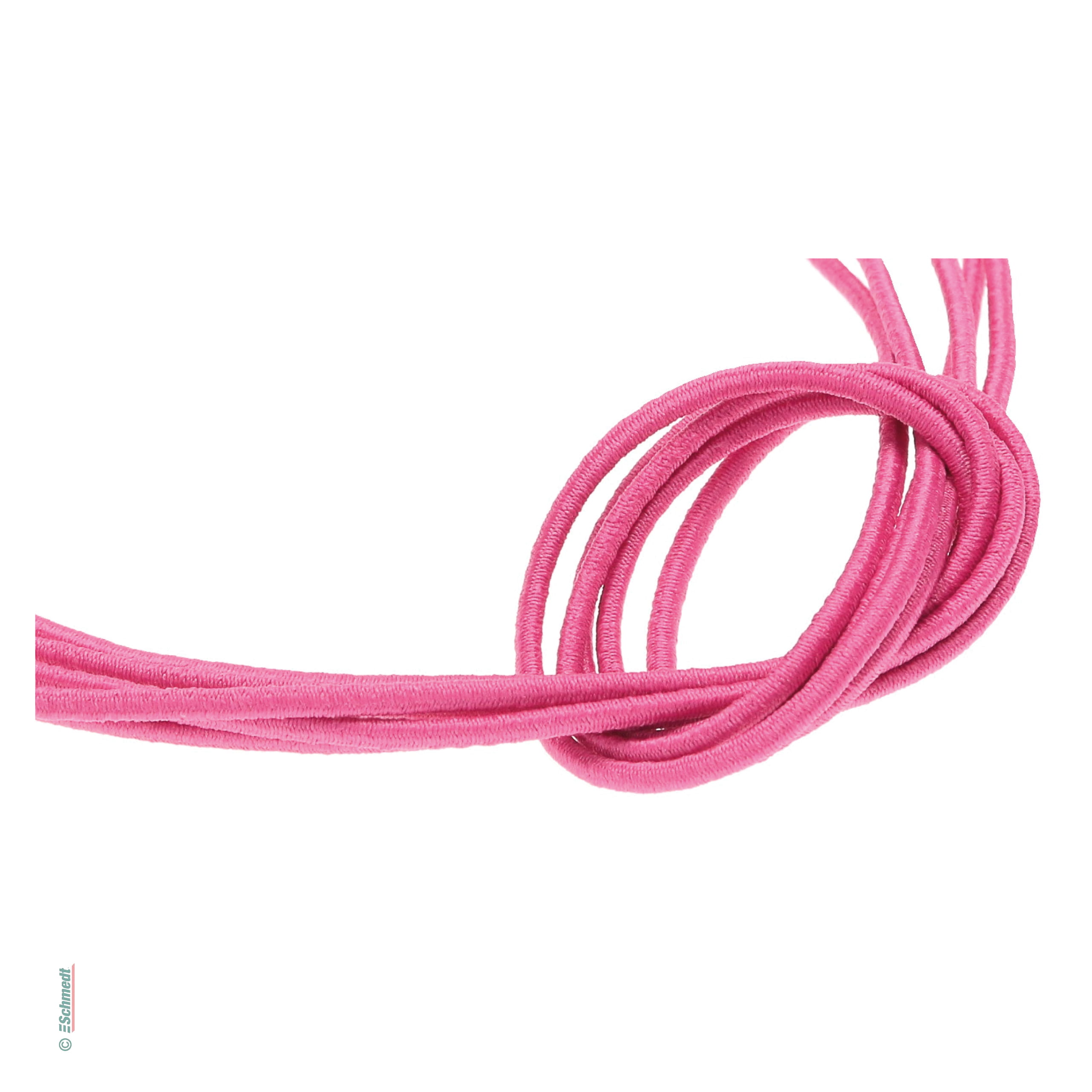 Ficelle élastique cramponnée comme anneau avec clip - Couleur 014 - rose - pour relier ou fermer chemises, cartes de menu, cartes d'invitati...