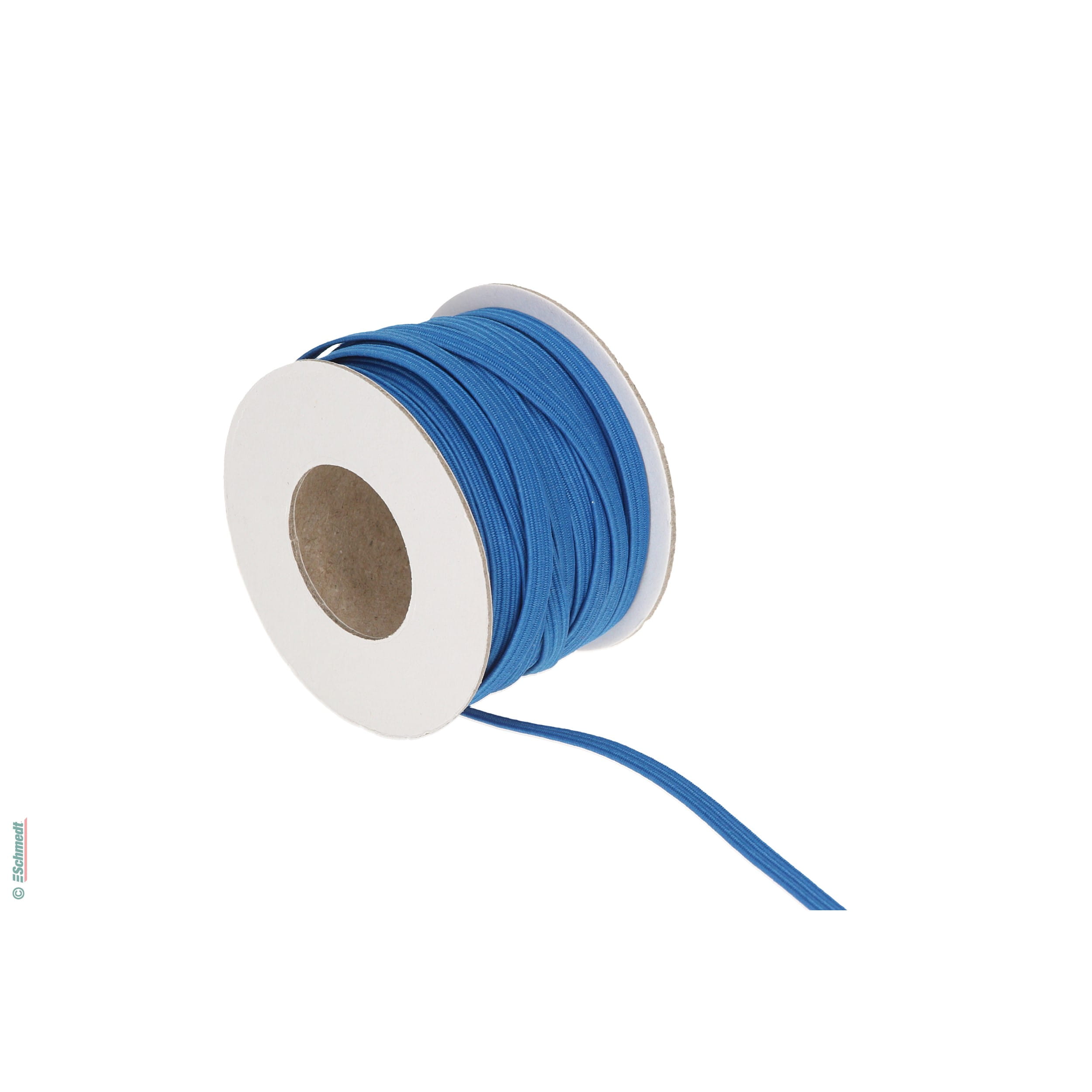 Ruban plat en caoutchouc, élastique • env. 7 mm de large - Couleur 005 - bleu clair - Longueur des rlx (en m) 10 - Peut aussi être équipée d... - image-1