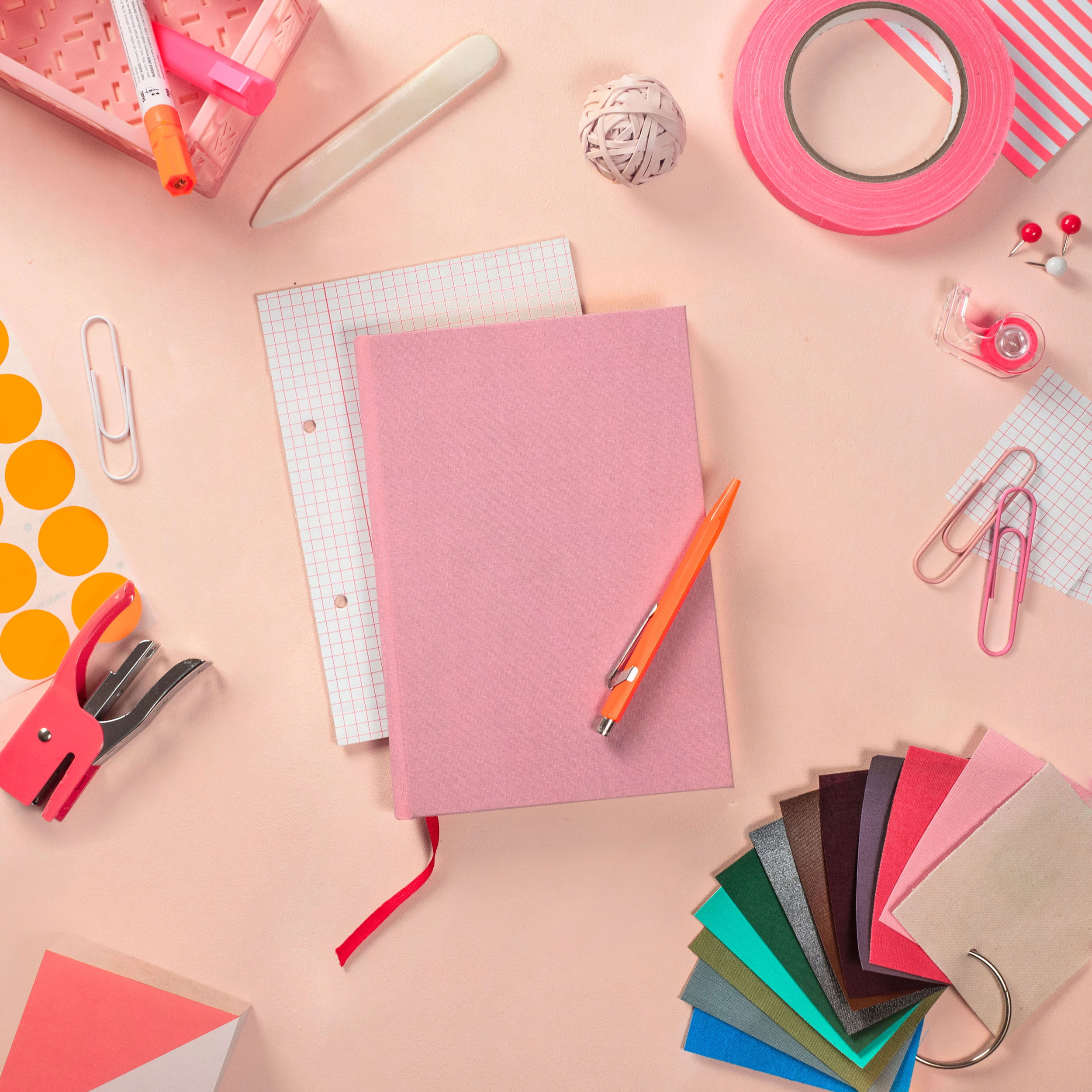 DIY Notizbuch Material Set - Einbandmaterial Ora 026-rosa - Tagebuch, Reiseerinnerungen, Rezepte-Sammlung, tägliche Aufgaben oder als Gesche... - Bild-1