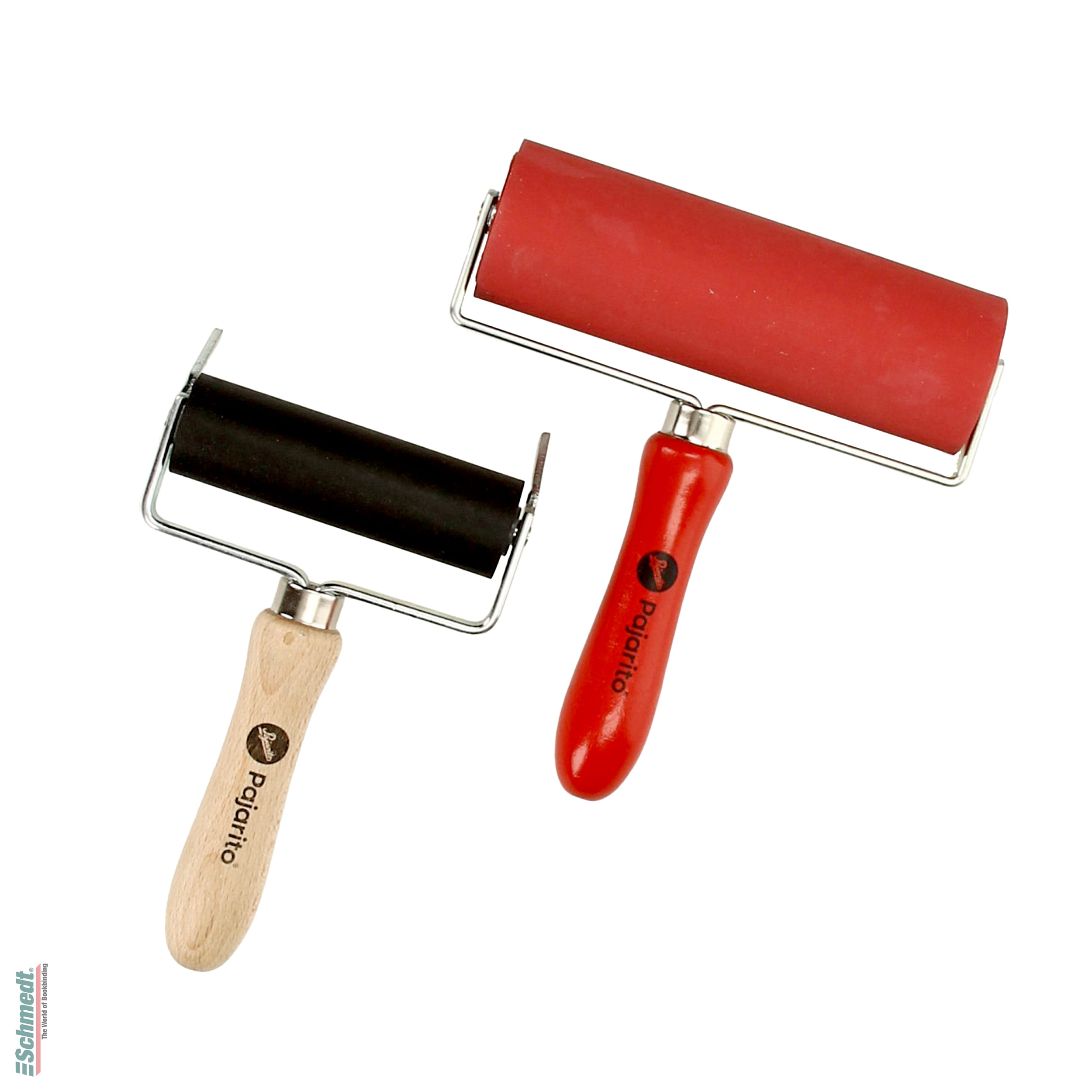 Rubber pressing-down roller - Hard rubber roller with lacquered wooden handle - for clean and bubble-free mounting of self-adhesive films...