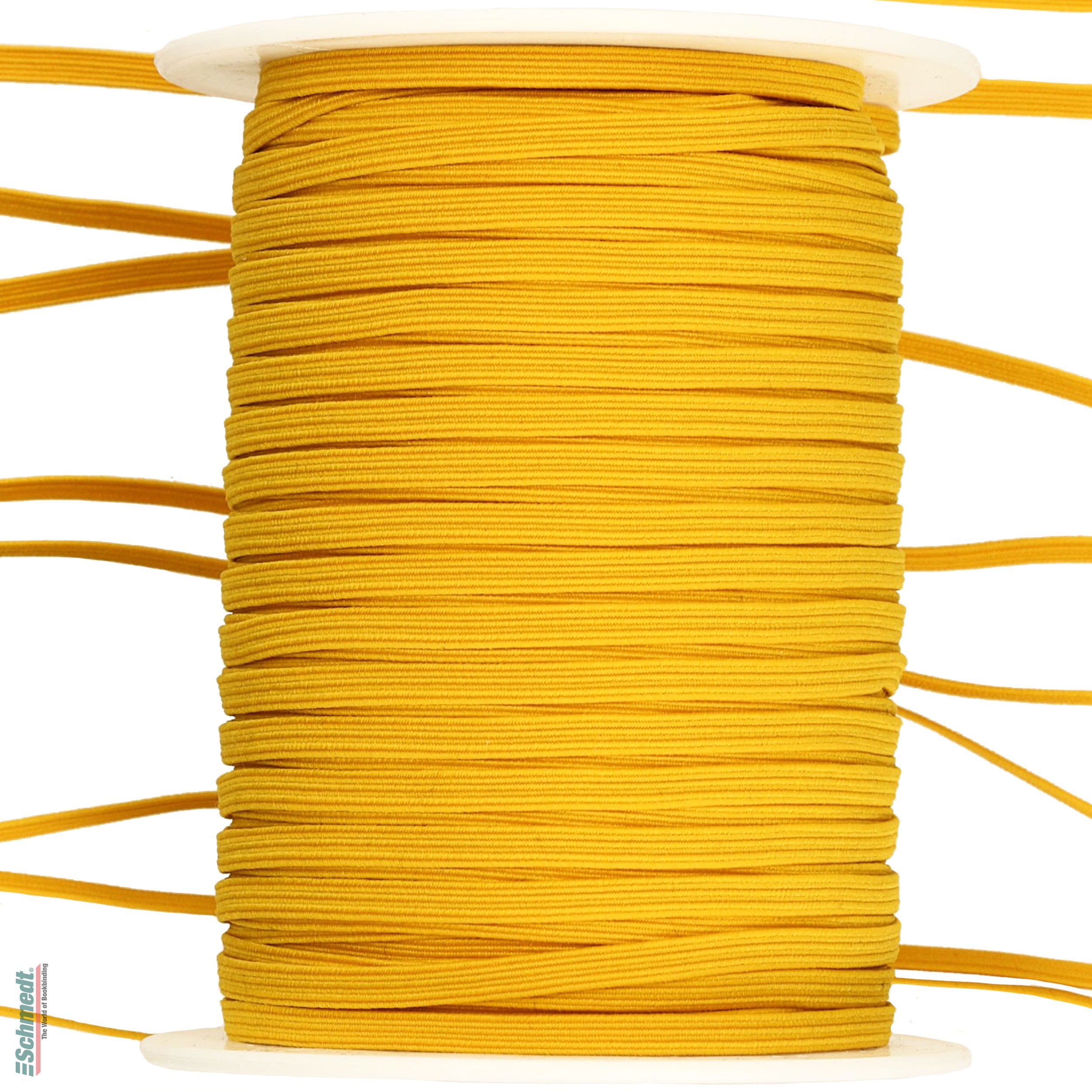 Ruban plat en caoutchouc, élastique • env. 5,5 mm de large - guipée avec un fil coloré - Peut aussi être équipée de goupilles en métal (code... - image-1