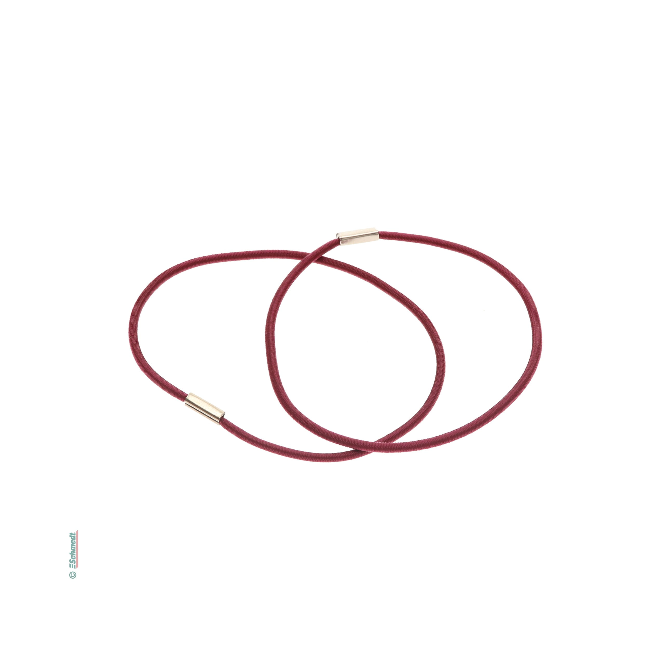 Ficelle élastique cramponnée comme anneau avec clip - Couleur 009 - bordeaux - pour relier ou fermer chemises, cartes de menu, cartes d'invi... - image-1