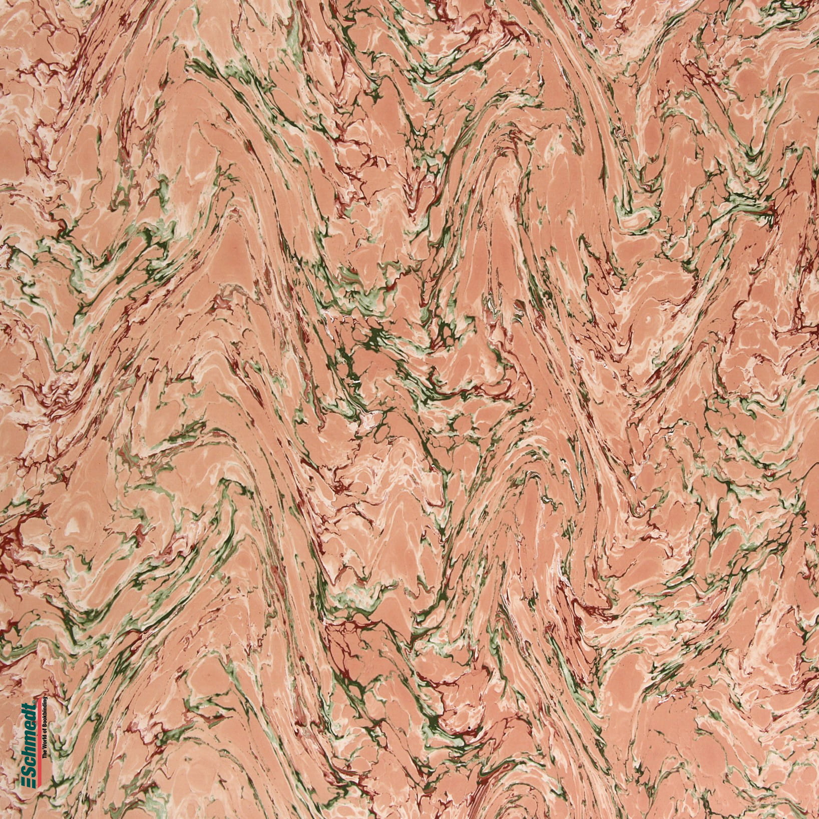 Papier marbré français véritable - Couleur 043 - abricot - Format 65 x 50 cm (ST)...