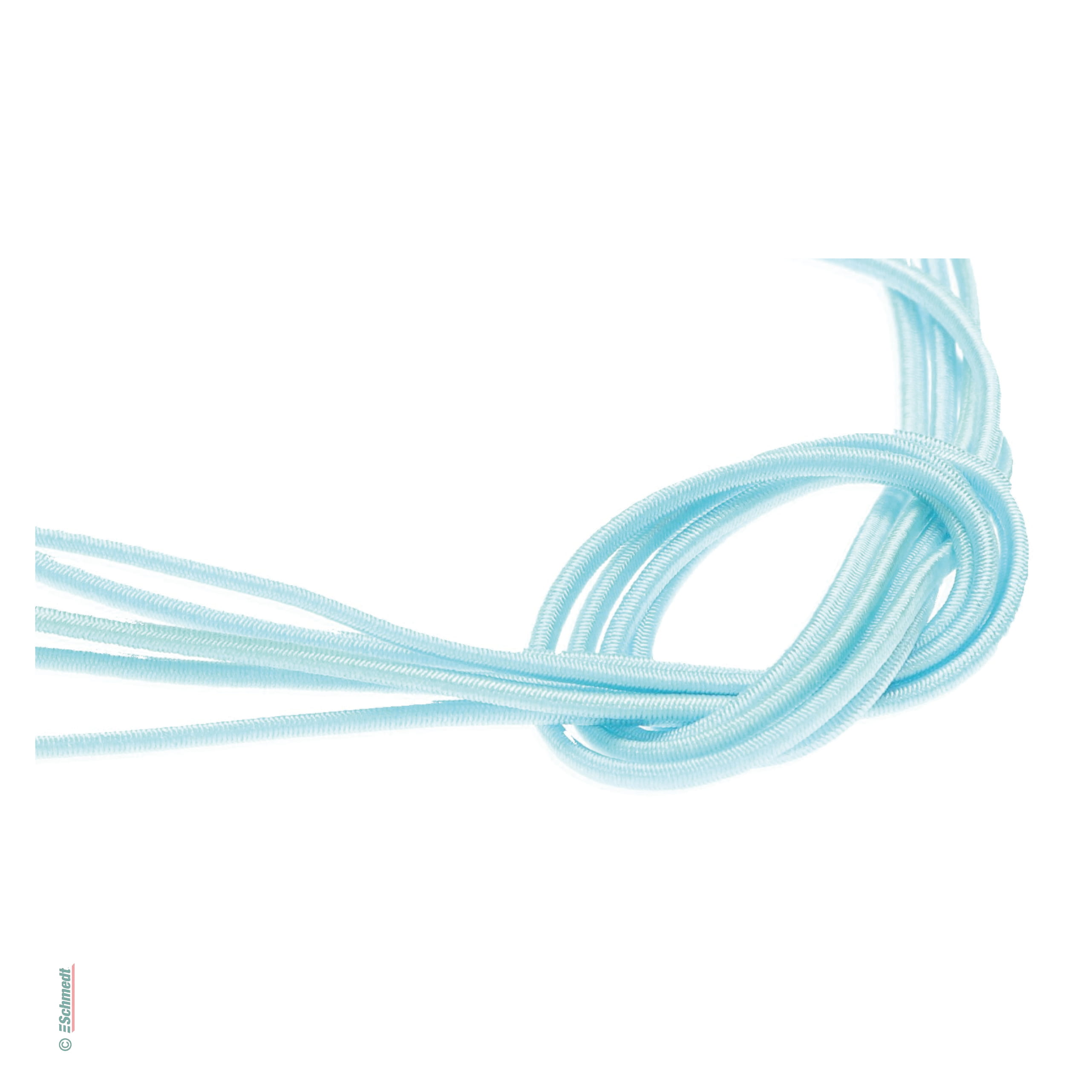 Ficelle élastique cramponnée comme anneau avec clip - Couleur 012 - bleu clair - pour relier ou fermer chemises, cartes de menu, cartes d'in...