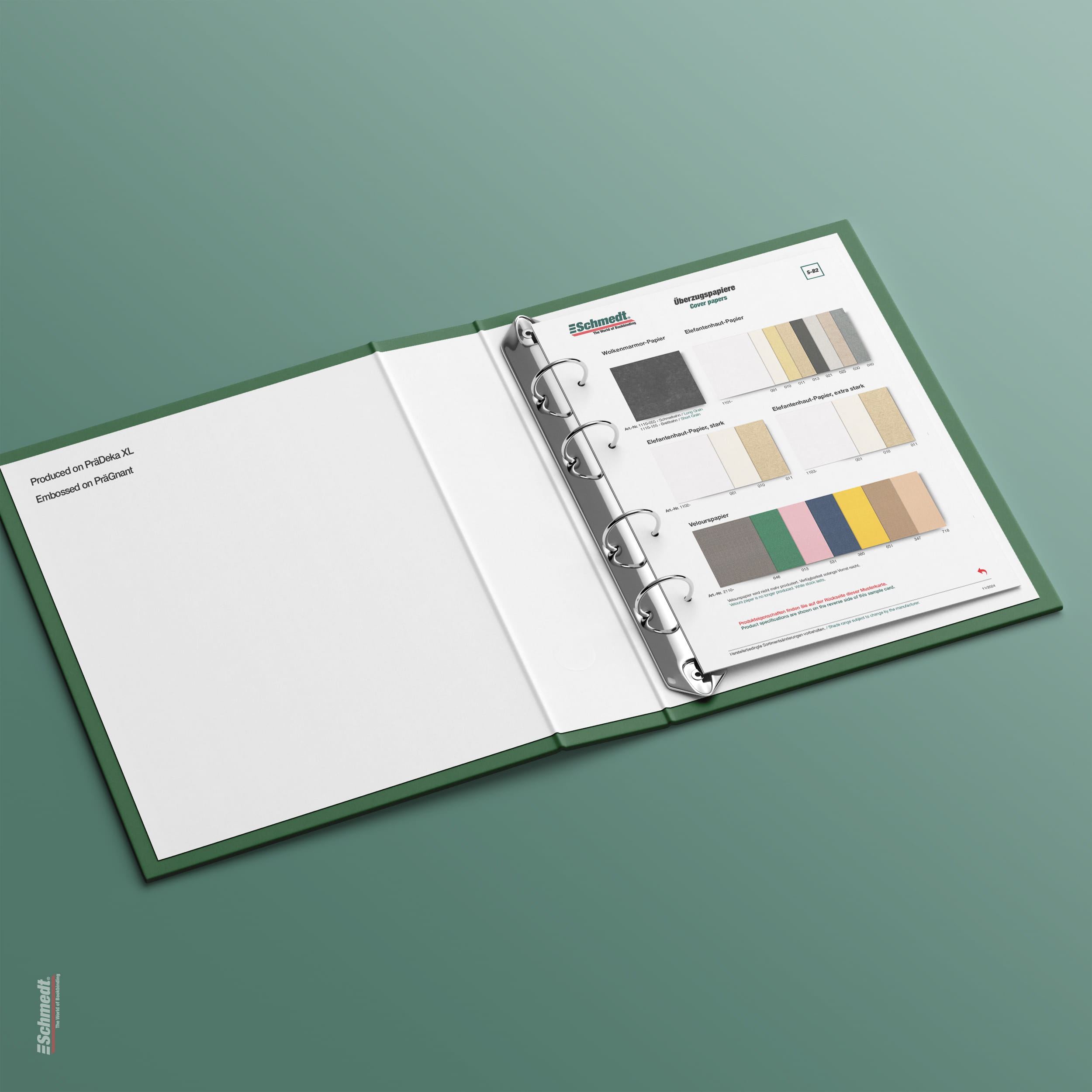 Samples card Elephant hide, cloudy marbled and velours paper - Type S-B2 Cover paper 2/4 - ... - image-1