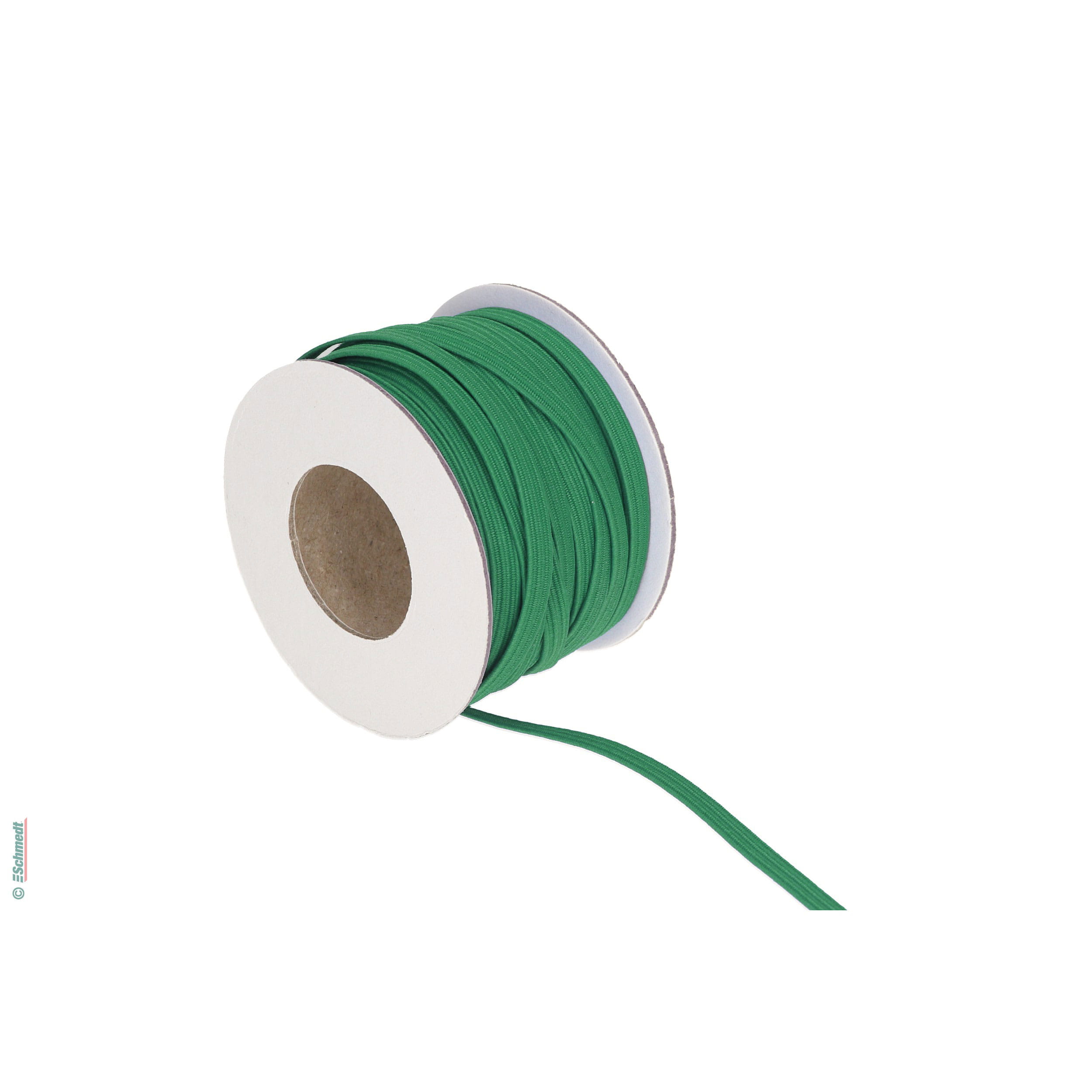 Ruban plat en caoutchouc, élastique • env. 5,5 mm de large - Couleur 006 - vert bouteille - Longueur des rlx (en m) 10 - Peut aussi être équ... - image-1