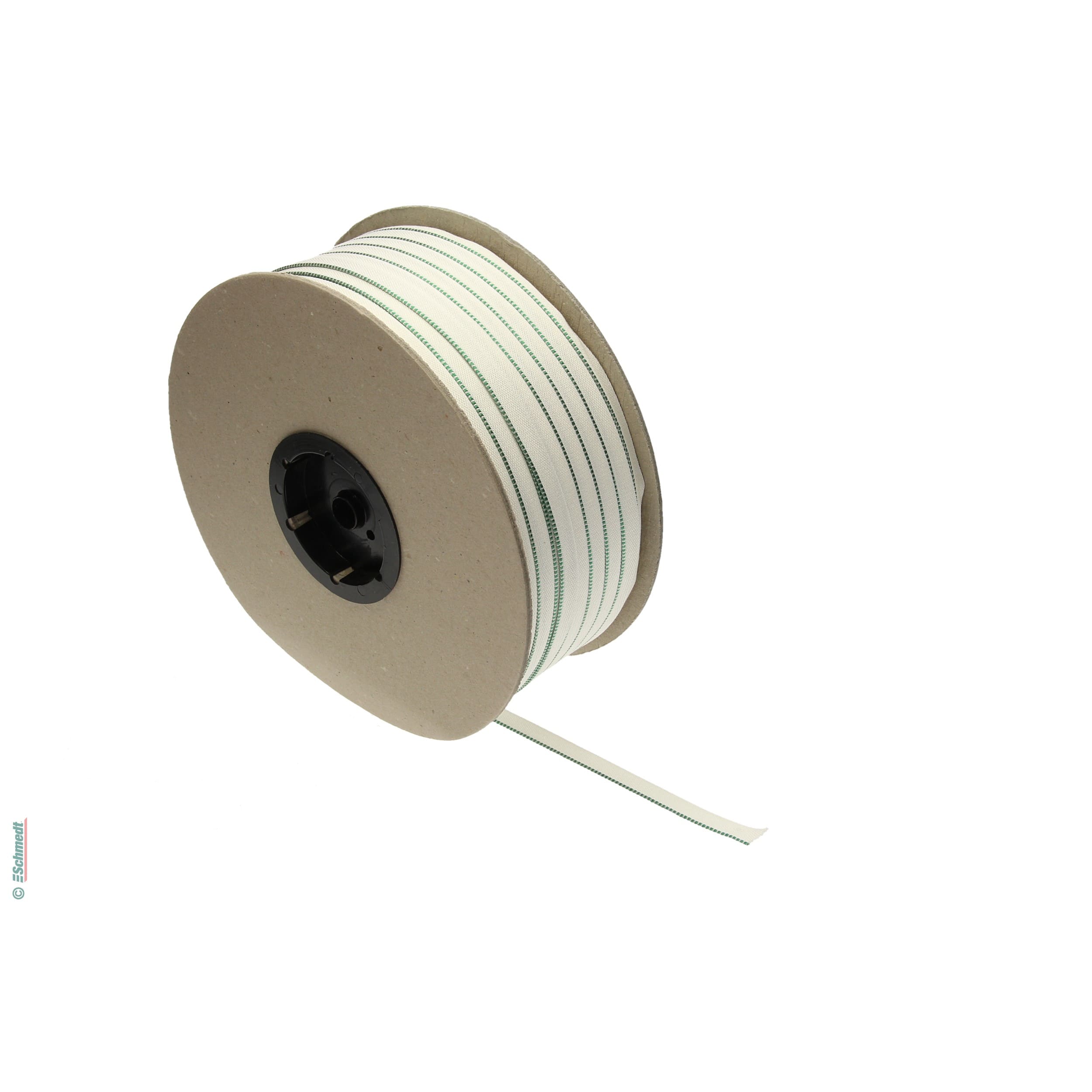 Headband  - premium quality - Colour 01A - green/white - Roll Length (in m) 500 - coloured band attached to hardcover books at the top and b...