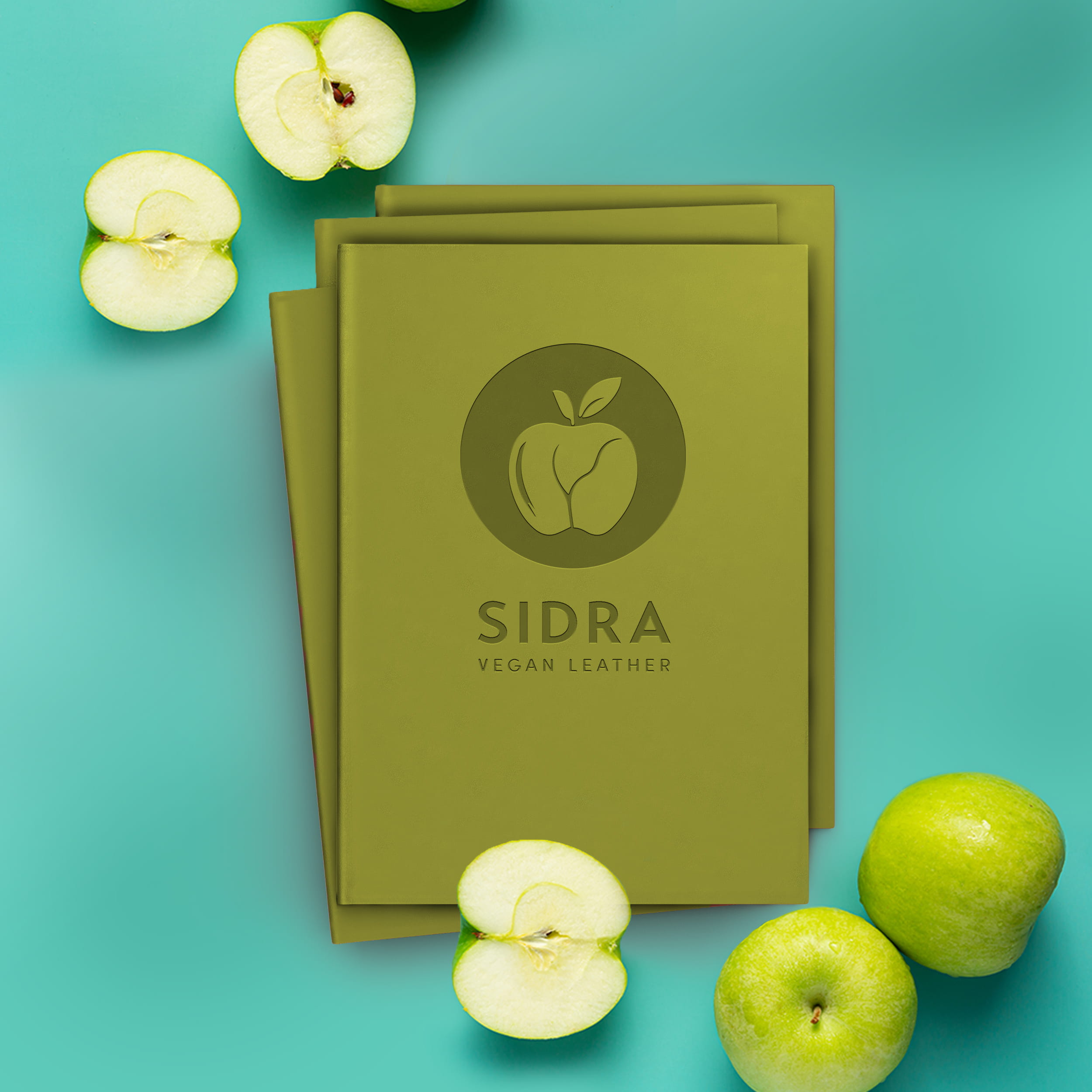 Sidra • Apfelleder - Farbe 007 - apfelgrün - für hochwertige Bucheinbände, Fotobücher, Fotoalben, Speisekarten, Schachteln etc.... - Bild-3