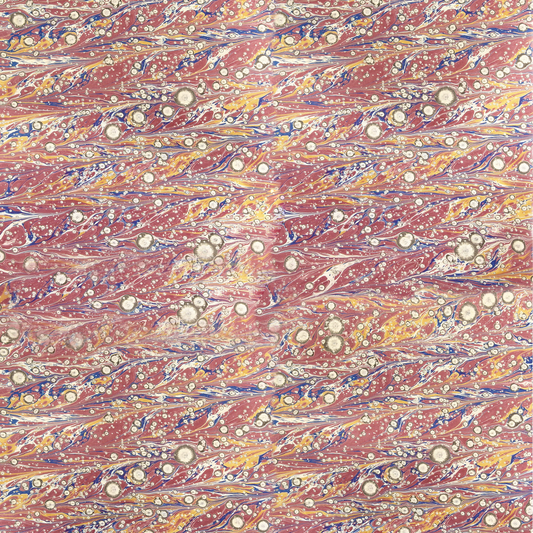 Papier marbré véritable, fait à la main - Couleur 666 - tache solaire, multicolore - Grammage 90 g/m² - pour couvertures de livres, boîtes e... - image-1