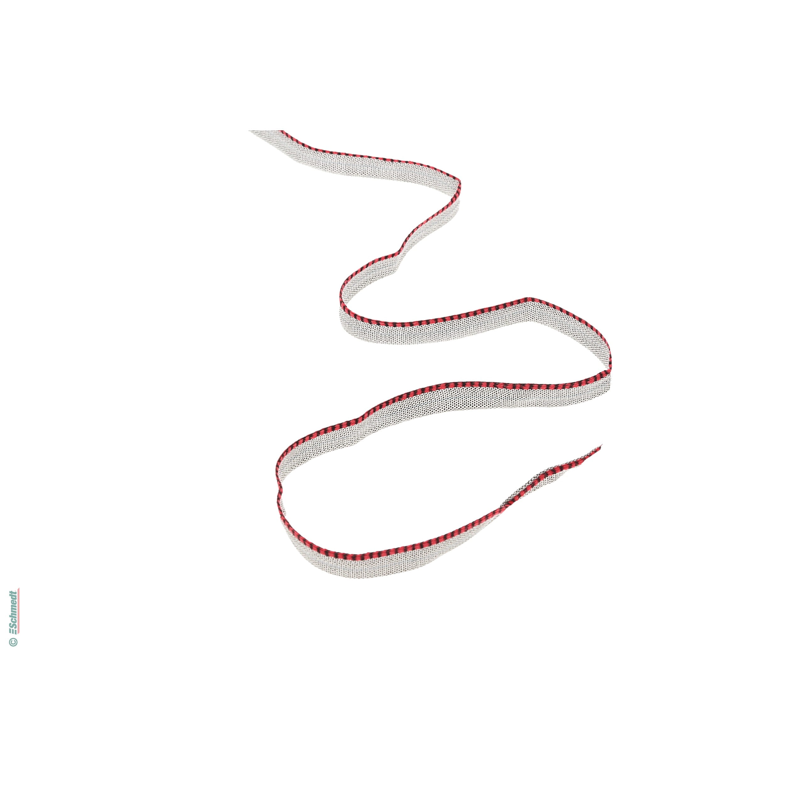 Headband - standard quality - Colour 019 - red/black - Roll length (in m) 500 - coloured band attached to hardcover books at the top and bot...