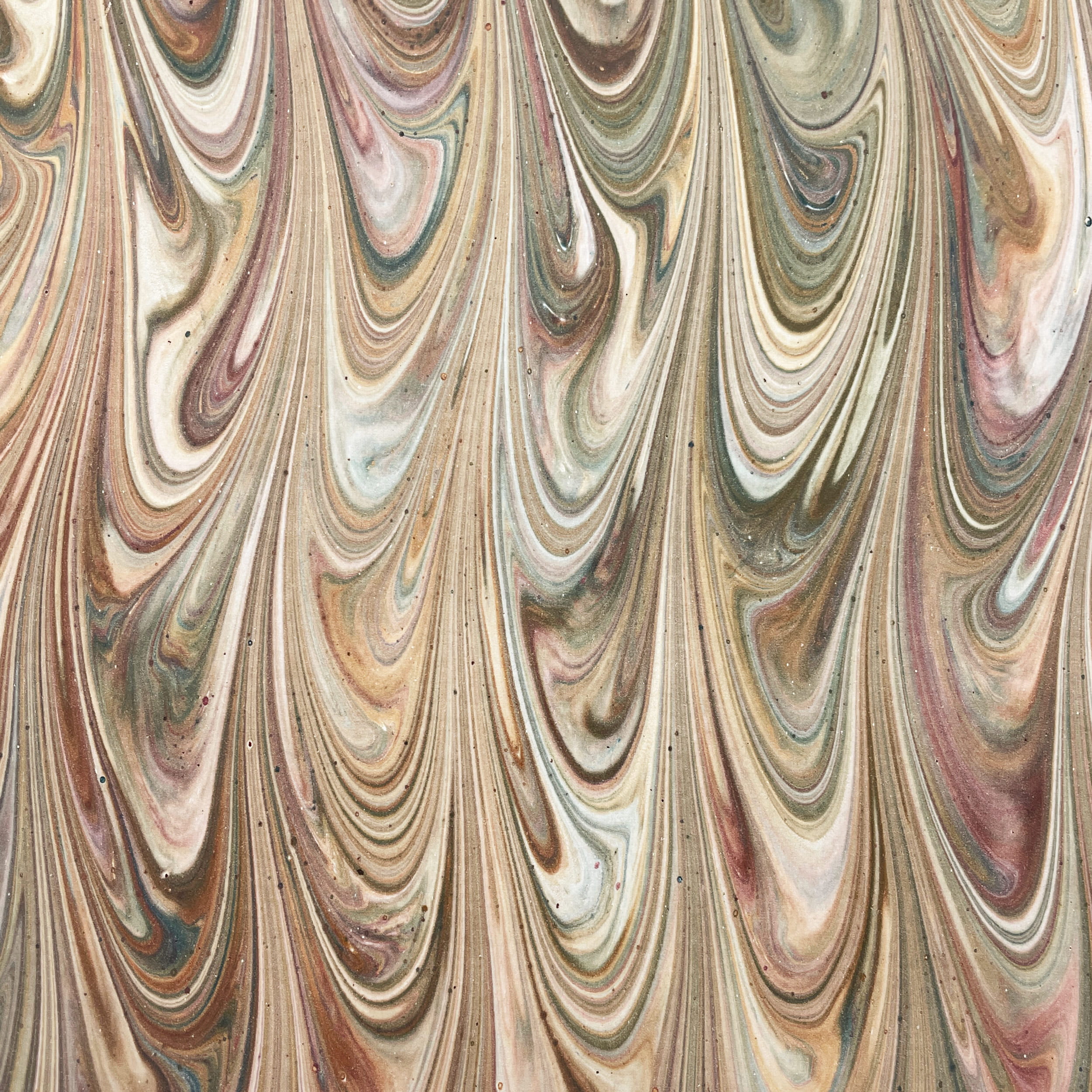 Papier marbré français véritable - Couleur 055 - vert/marron - Format 65 x 50 cm (ST)... - image-1