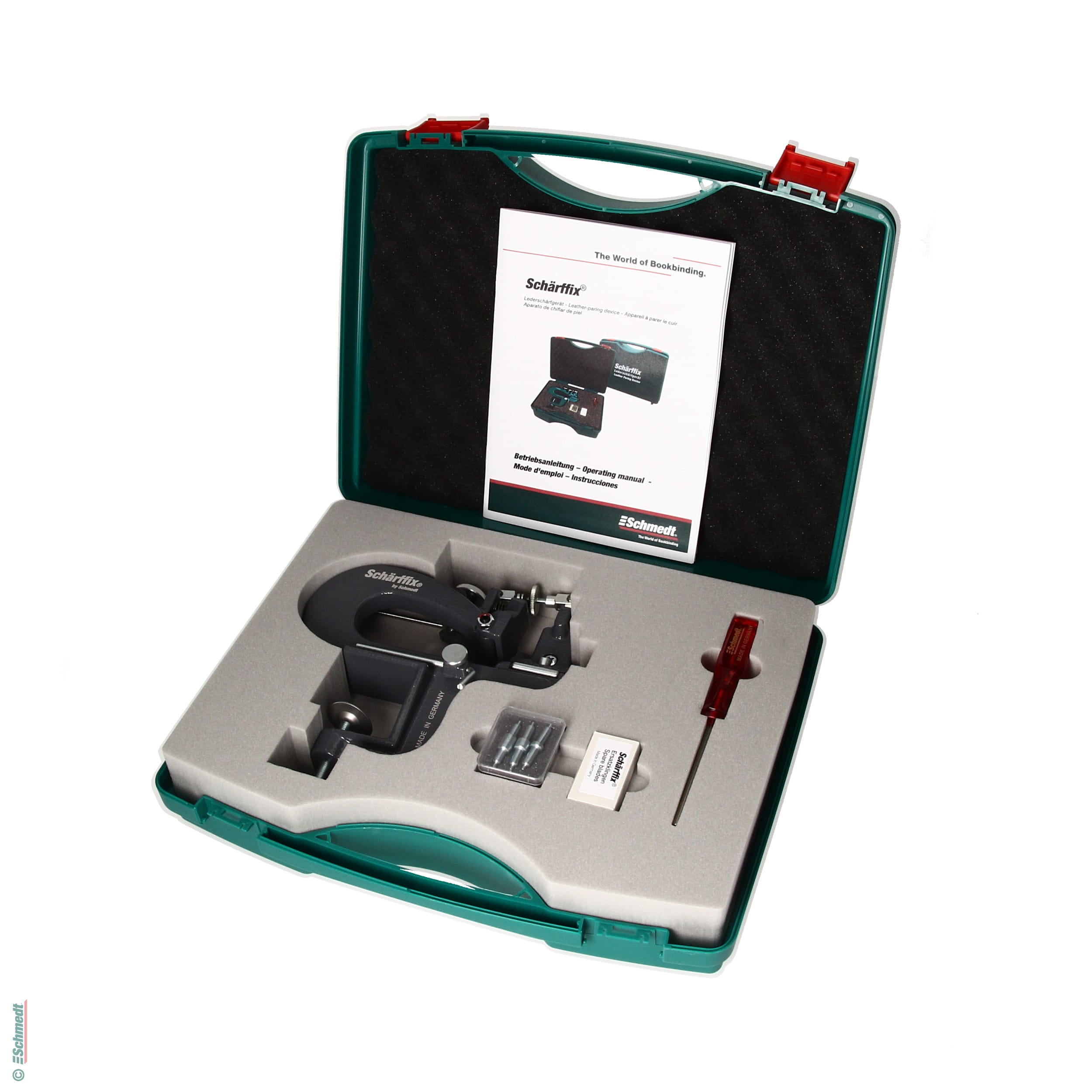 Schärffix® Lederschärfapparat - Farbe schiefergrau - RAL 7015 - Mit diesem Gerät lässt sich Leder für die weitere Verarbeitung ausschärfen (... - Bild-2