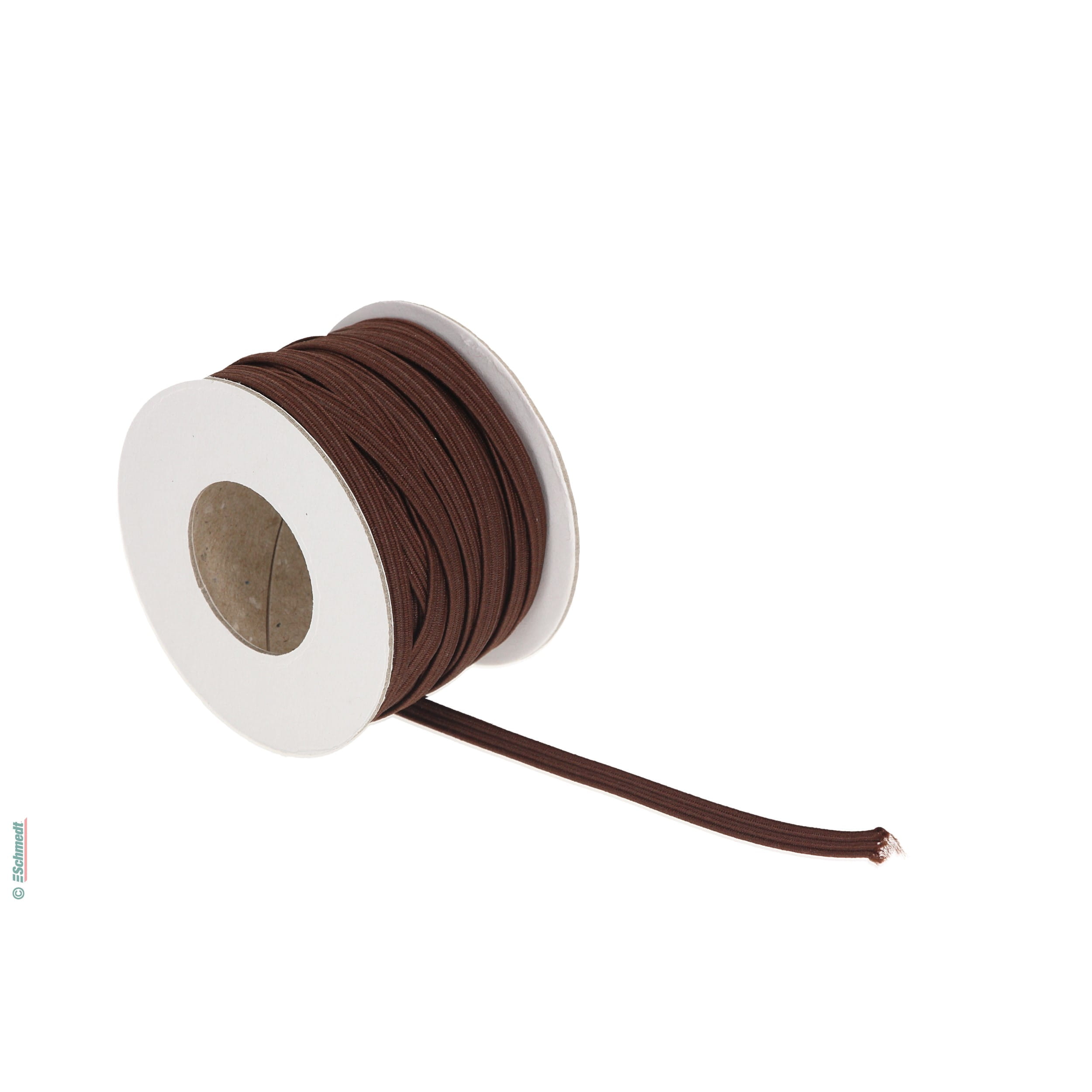 Ruban plat en caoutchouc, élastique • env. 7 mm de large - Couleur 007 - brun - Longueur des rlx (en m) 10 - Peut aussi être équipée de goup... - image-1