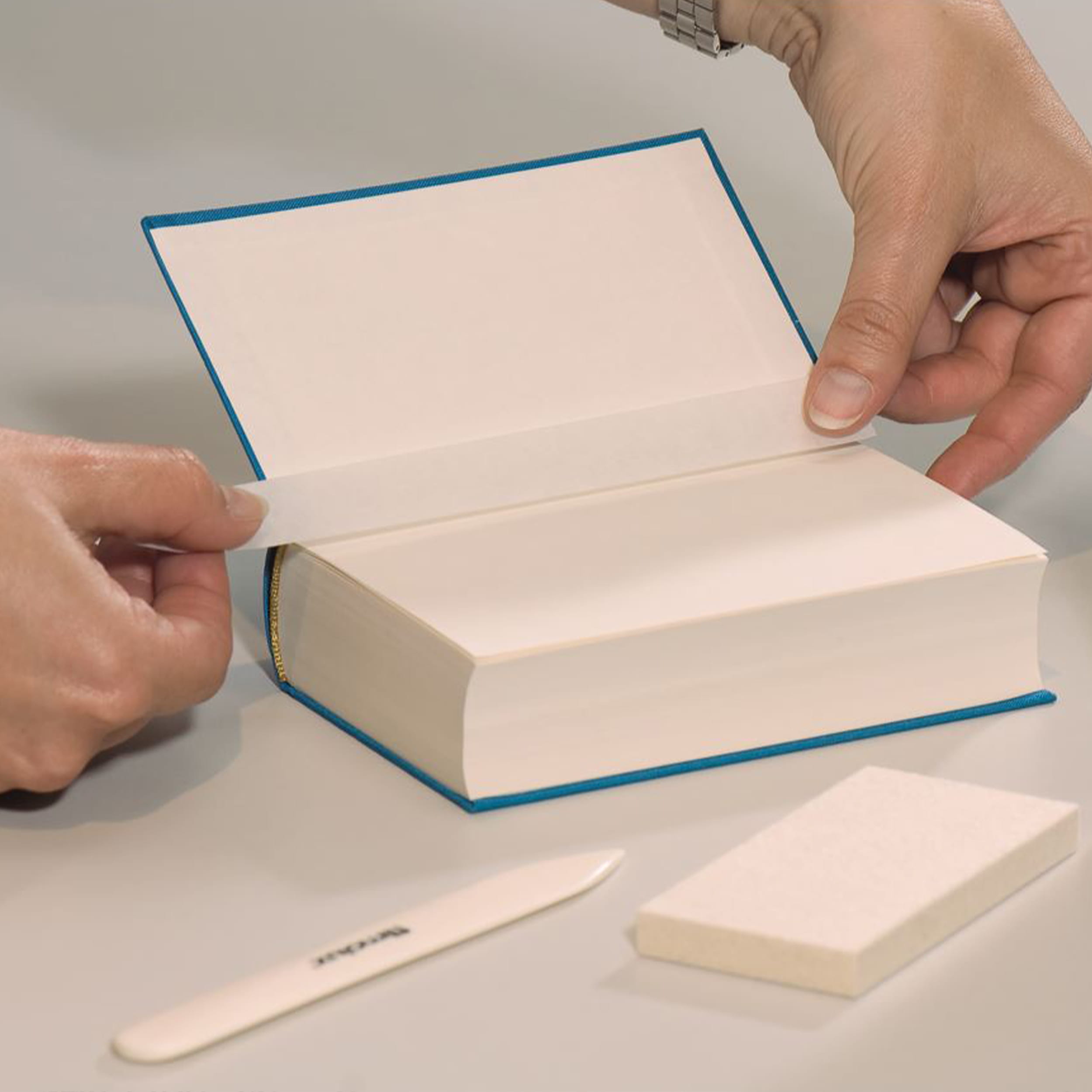 Filmoplast P90 • white - self-adhesive special paper - 50 gsm - Repair, protection and embedding of papers, attaching torn out pages, repair... - image-1