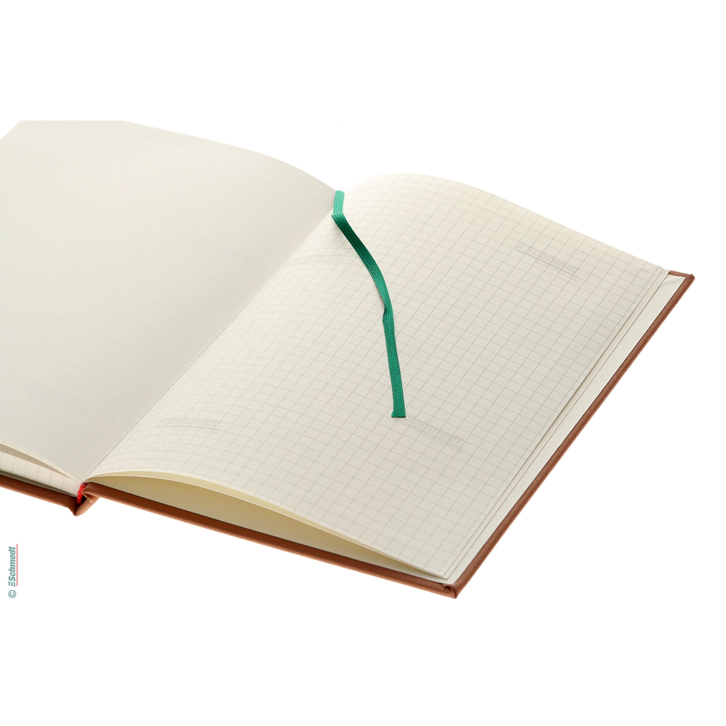 Ruban signet (marque-page) - Couleur 005 - vert - Largeur (en mm) env. 4 - 5 - Longueur de rouleau (en m) 100 - est fixé à la tête d'un livr...