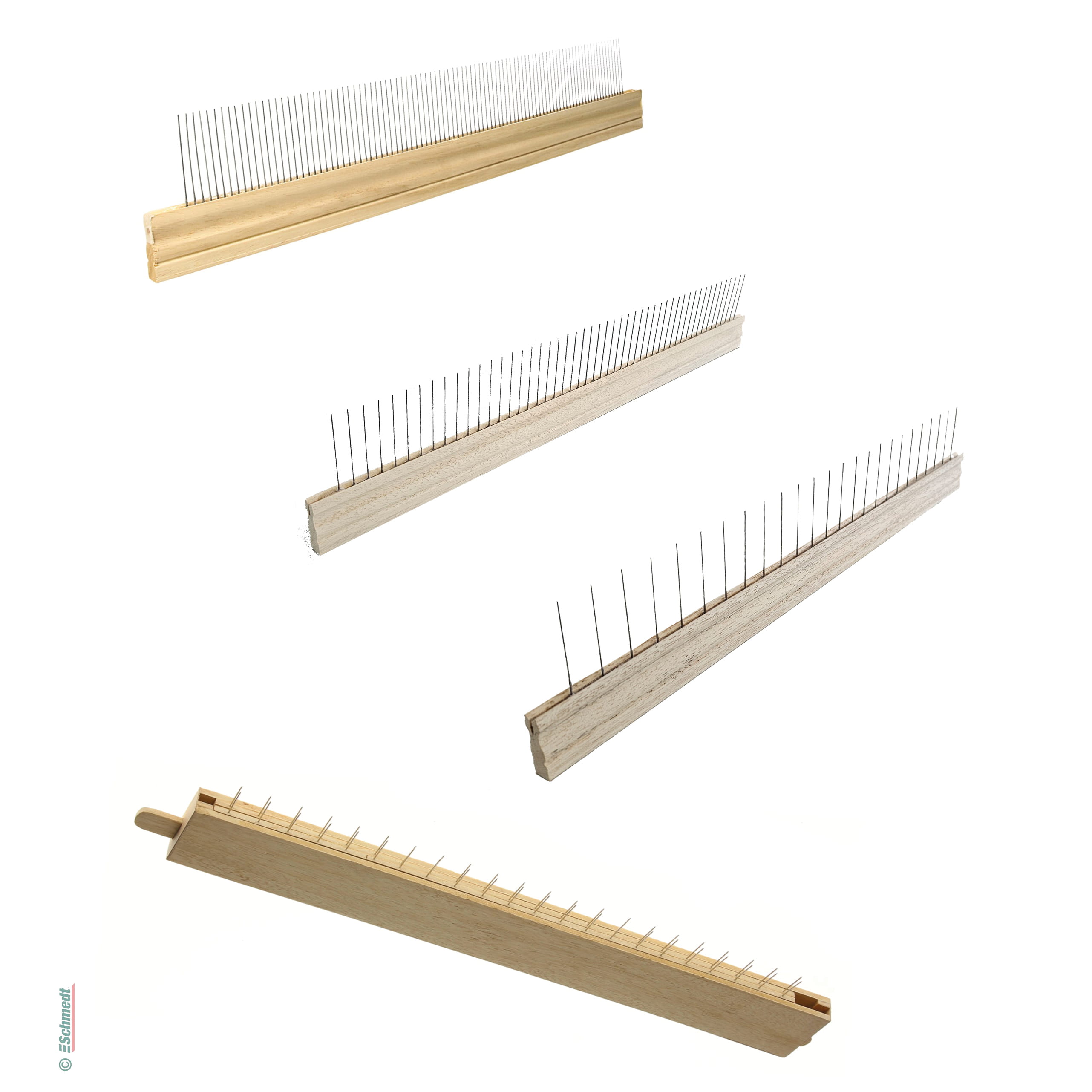 Marmorierkamm - aus Holz mit Nadeln aus Metall - zum Kreieren von Mustern und Farbeffekten beim Marmorieren von Papier... - Bild-1