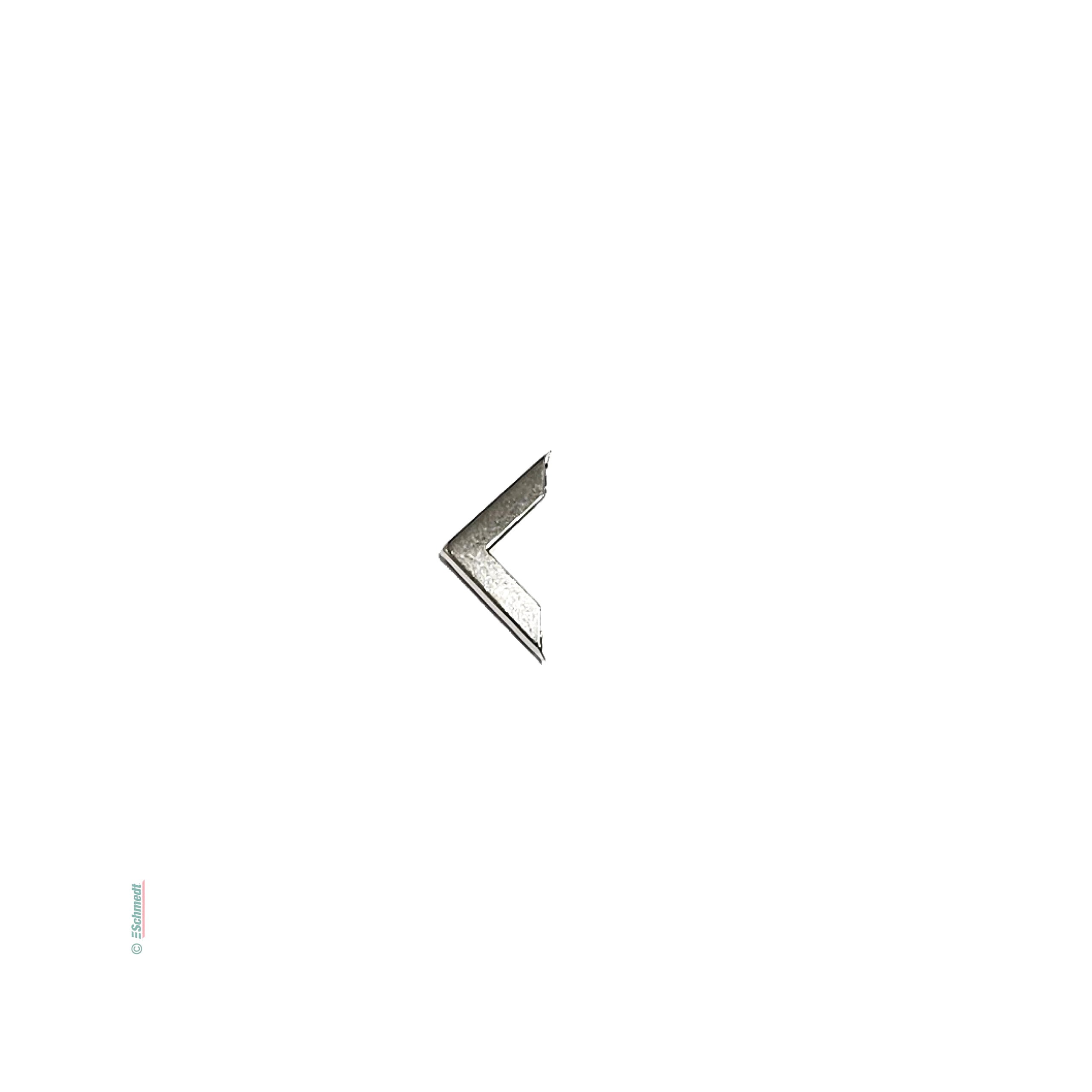 Buchecke aus Metall | Gerade - Abmessungen 16 x 16 mm - Farbe silber - zum Anbringen an die Ecken von  Büchern, Taschenkalendern, Speisekart...
