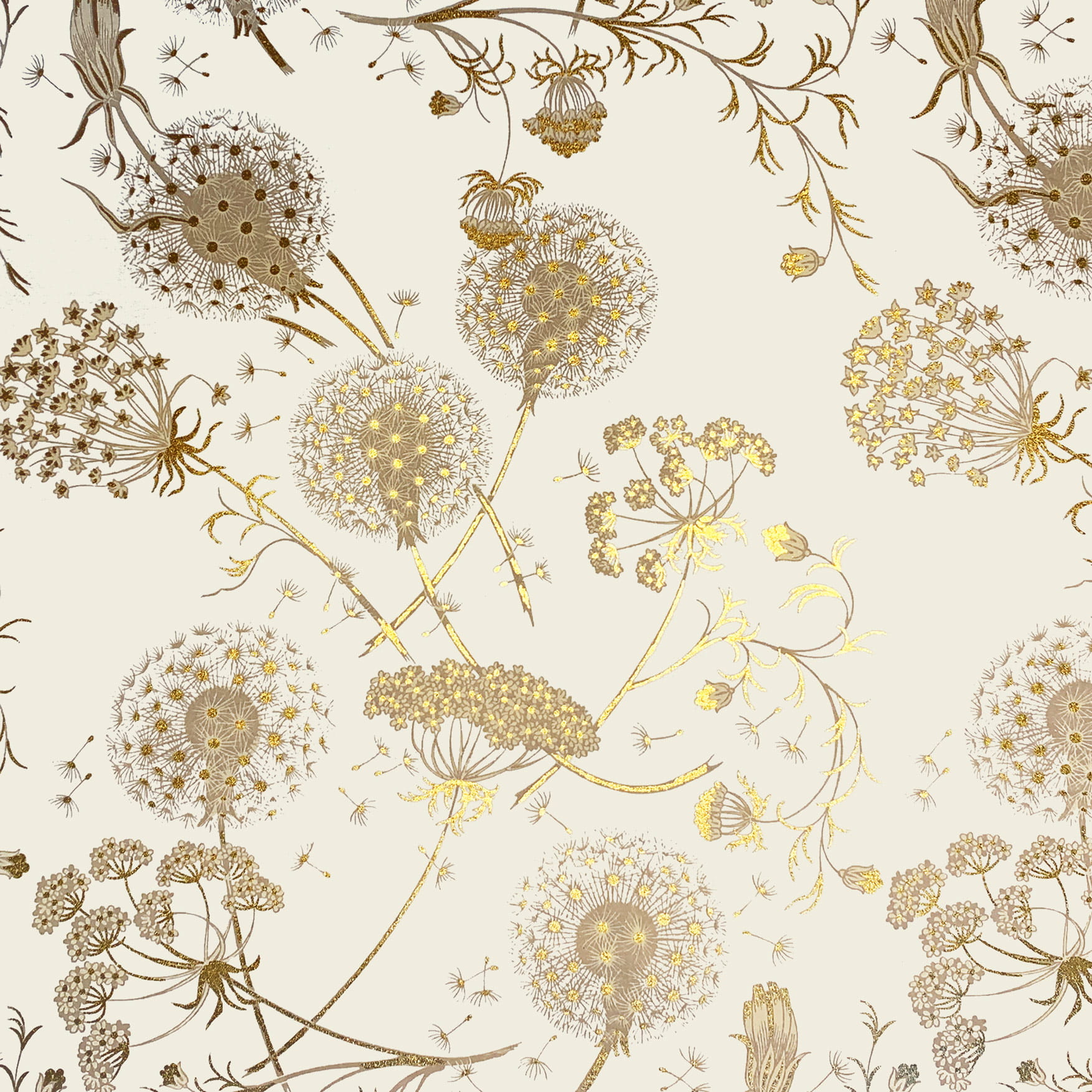 Florentine paper, mat - Colour 135 - Dandelions - printed Italian paper used as cover paper for books, boxes and cases or to line the inside... - image-1