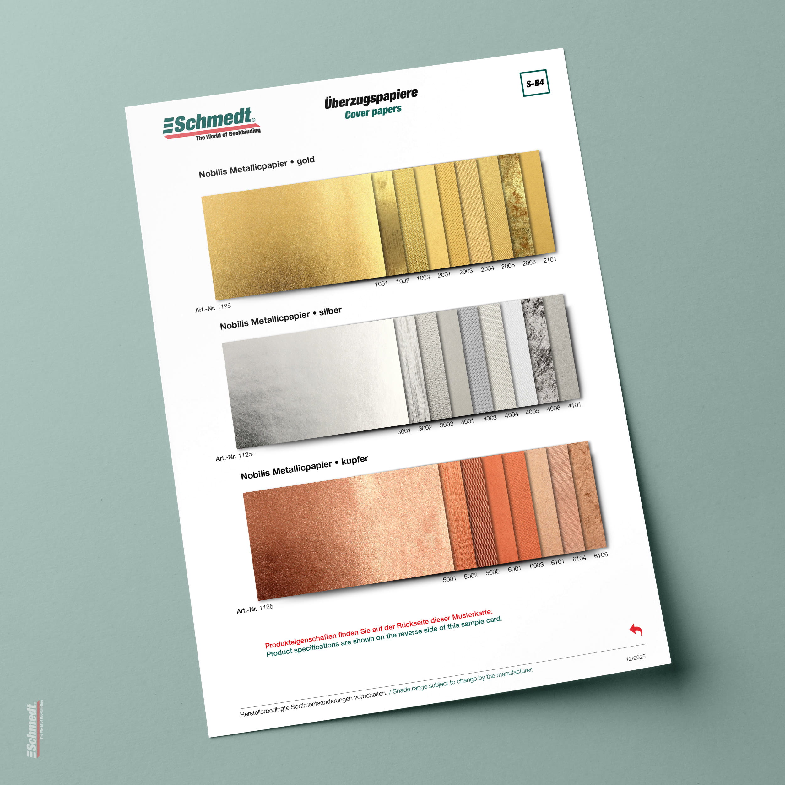Samples card Nobilis metallic paper - Type S-B8 Cover paper 4/6 - ... - image-1