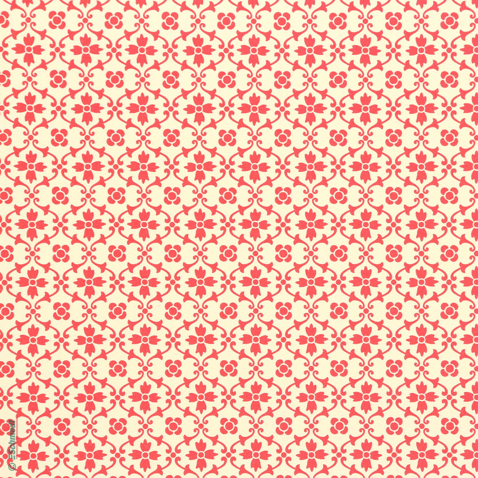478-Royales Blumenmuster rot