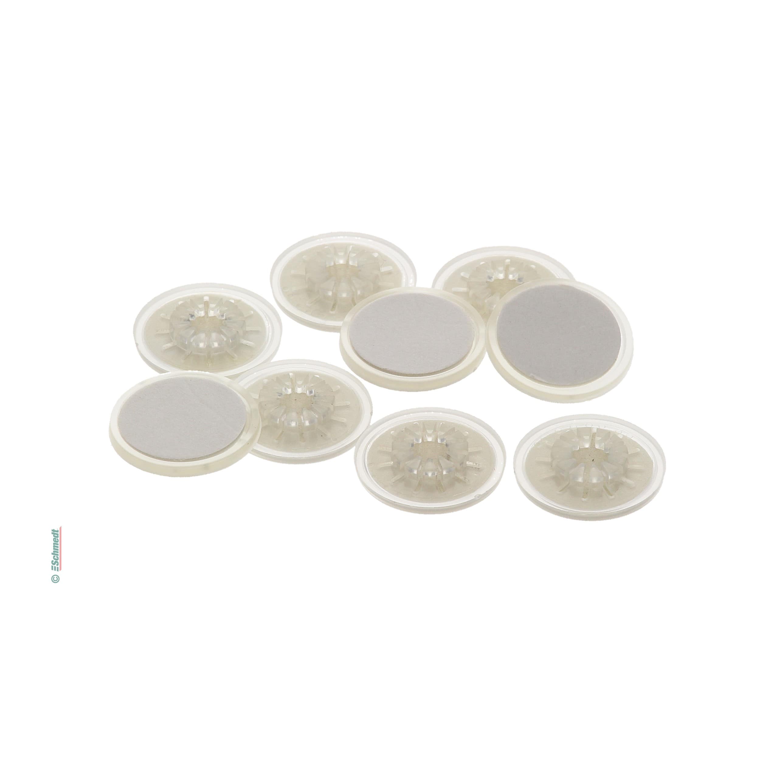 CD fasteners, self-adhesive - Colour transparent - to mount CDs and DVDs into brochures, folders, files, schoolbooks etc....