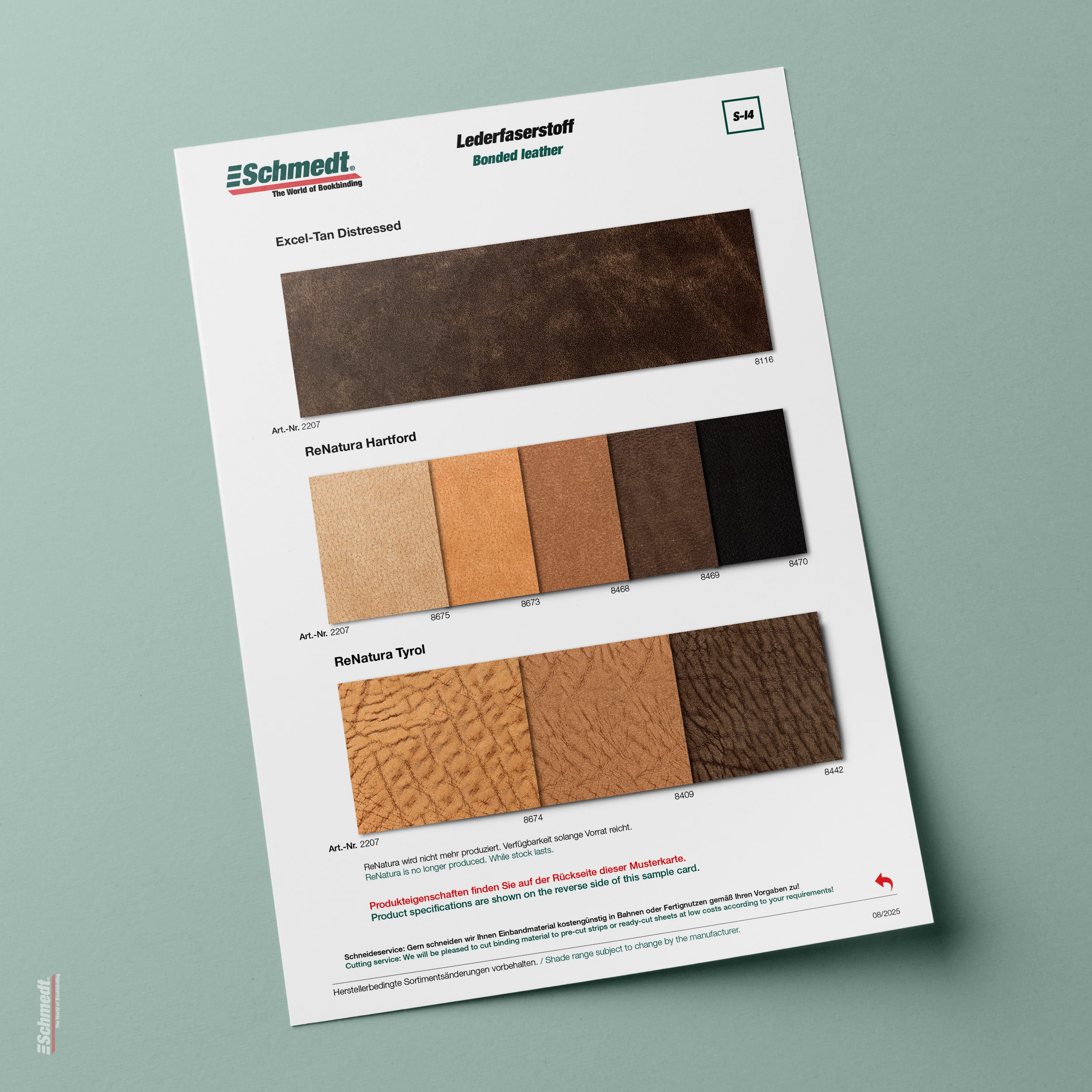 Sample card Excel-Tan and ReNatura - Type S-I4 Bonded leather 3/3... - image-1