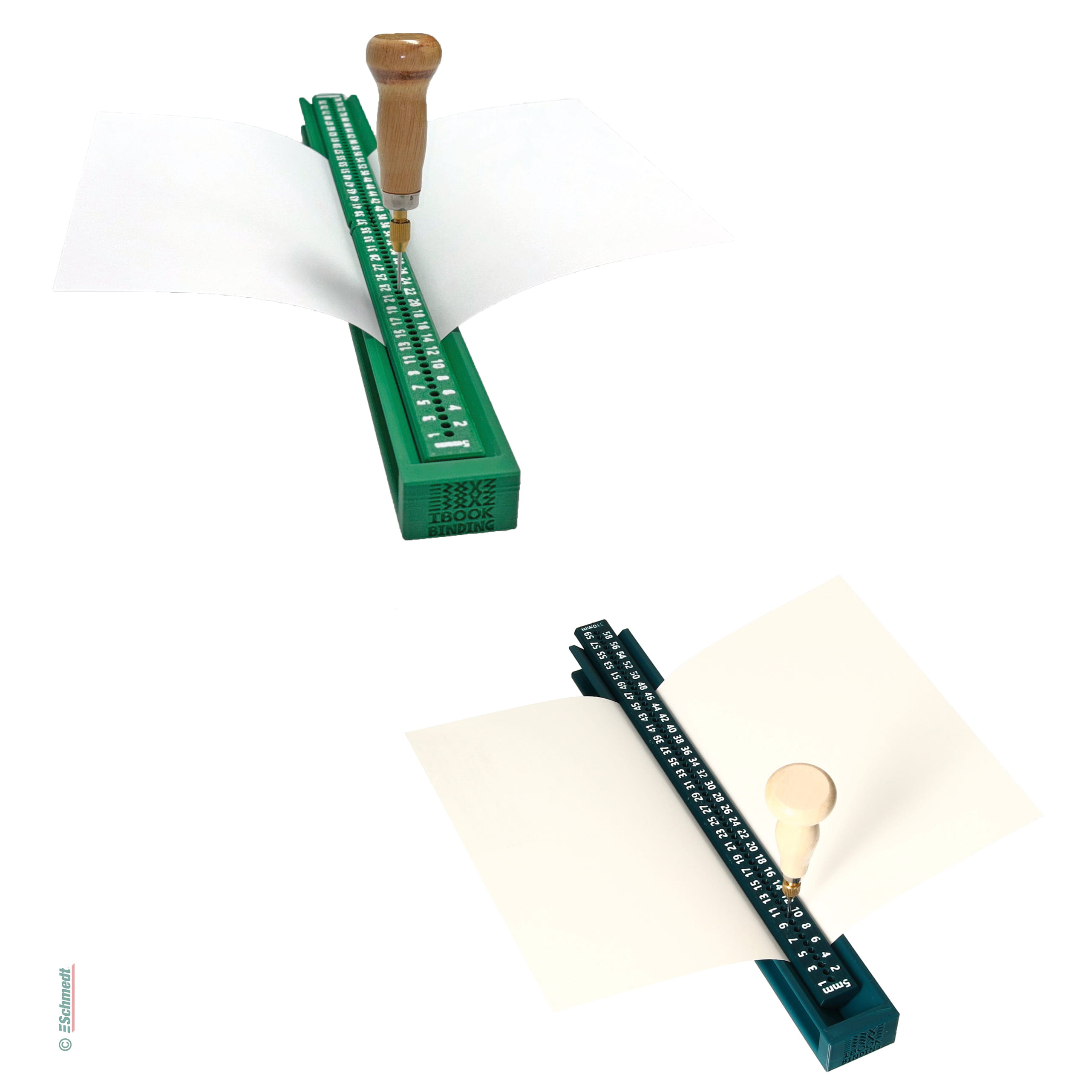 Vorstech-Schiene "Standard" - zum Vorstechen von Papierlagen vor der Handheftung - zum einfachen und gleichmäßigen Vorstechen von Papierlage...