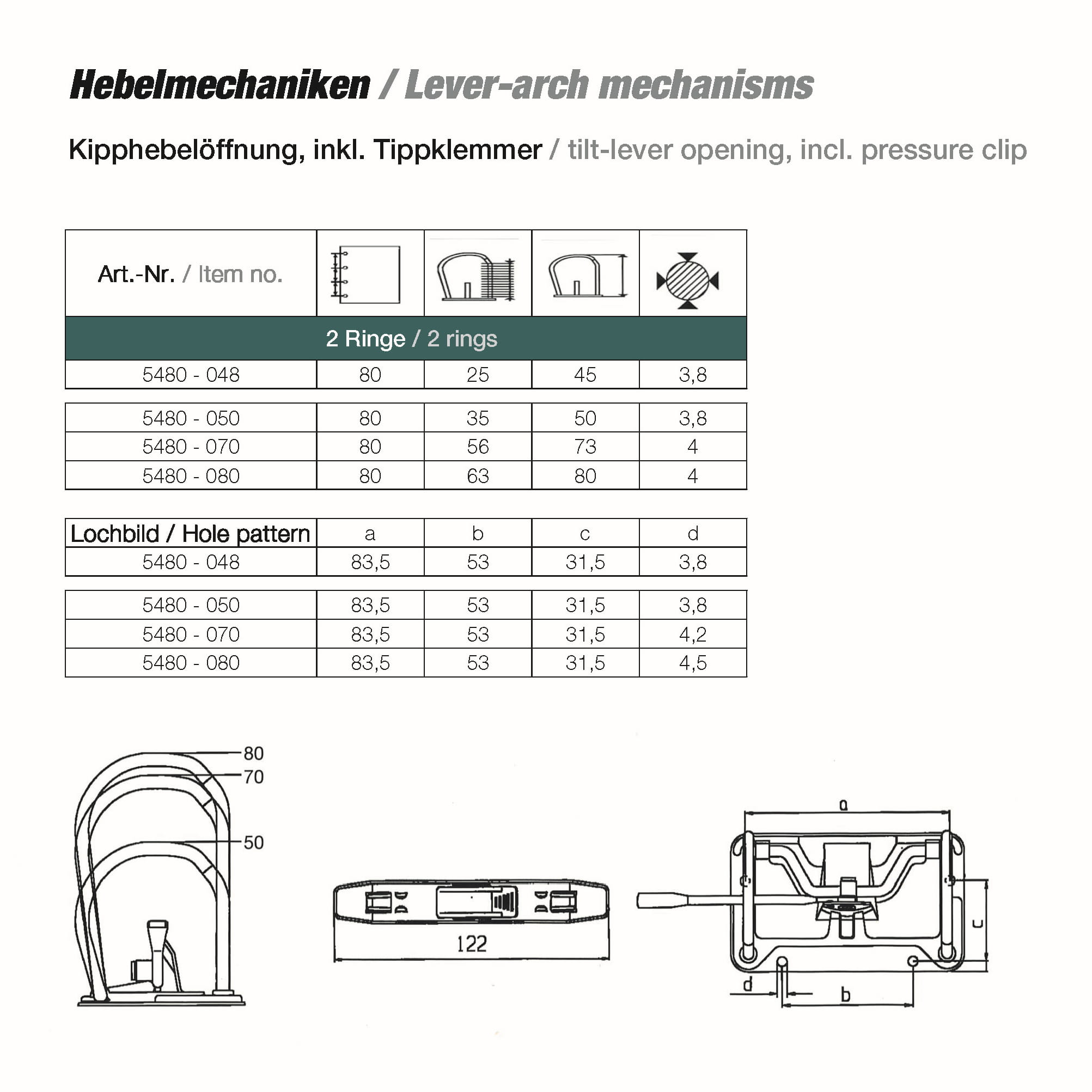 Lever-arch mechanism - for folders - for the production of lever-arch folders... - image-1