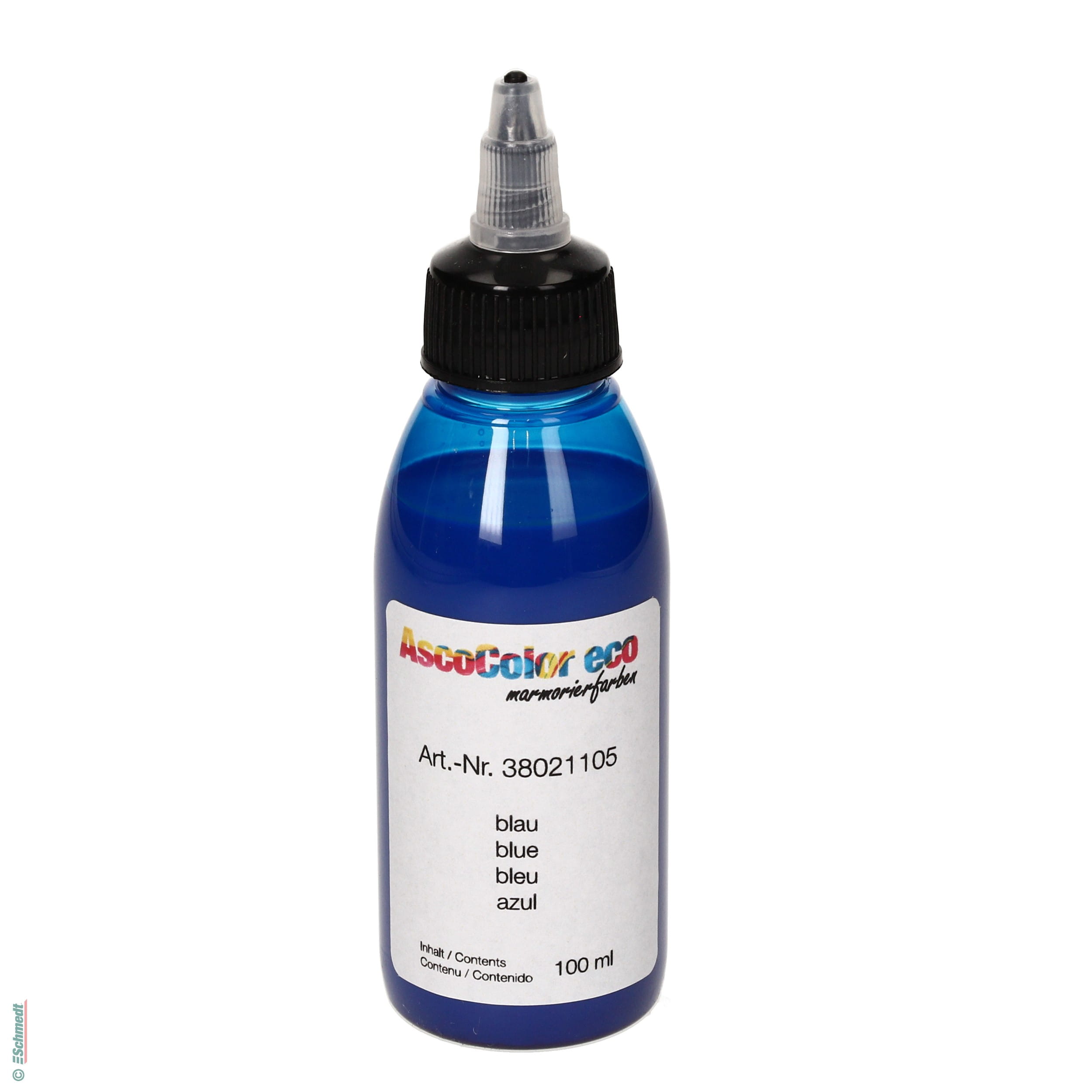 AscoColor eco - Marbling dye - Colour 105 - blue - Contents Bottle / 100 ml - to produce marbled papers

Please shake the dyes vigorously ...