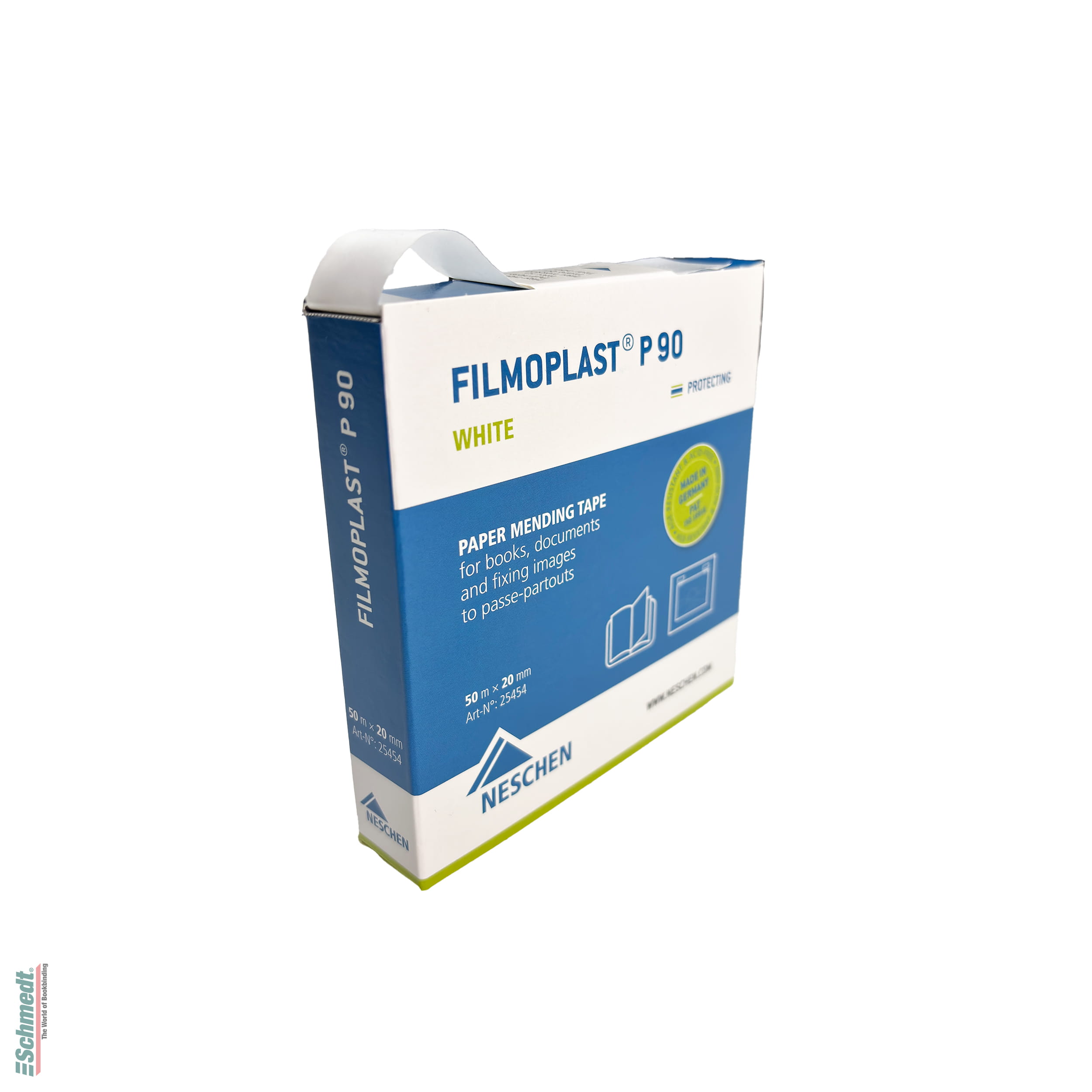 Filmoplast P90 • white - Width (in mm) 20 - Roll length (in m) 50 - Version Roll in dispenser box - Repair, protection and embedding of pape...