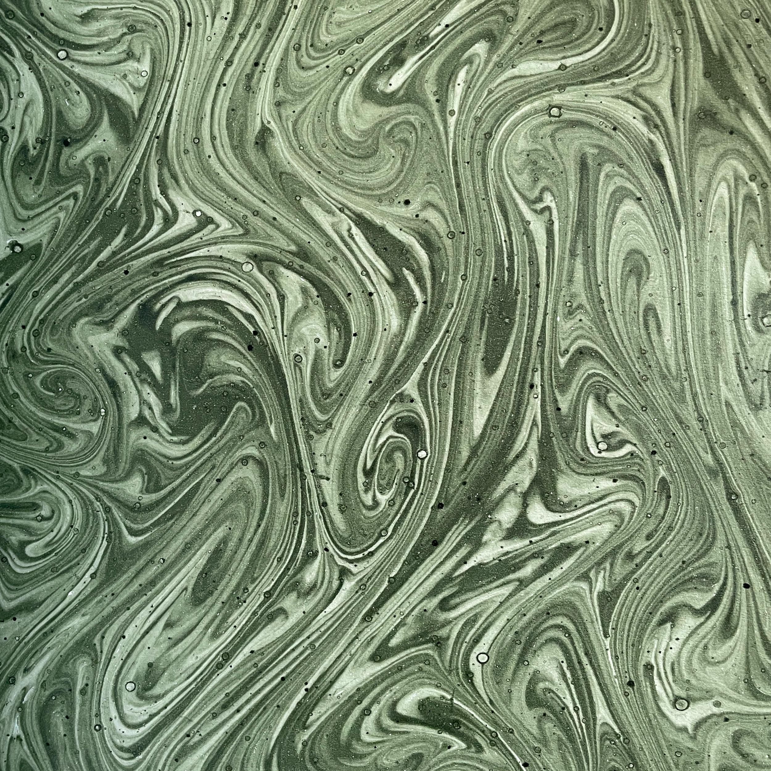 Papier marbré français véritable - Couleur 009 - vert - Format 65 x 100 cm (SM)... - image-1