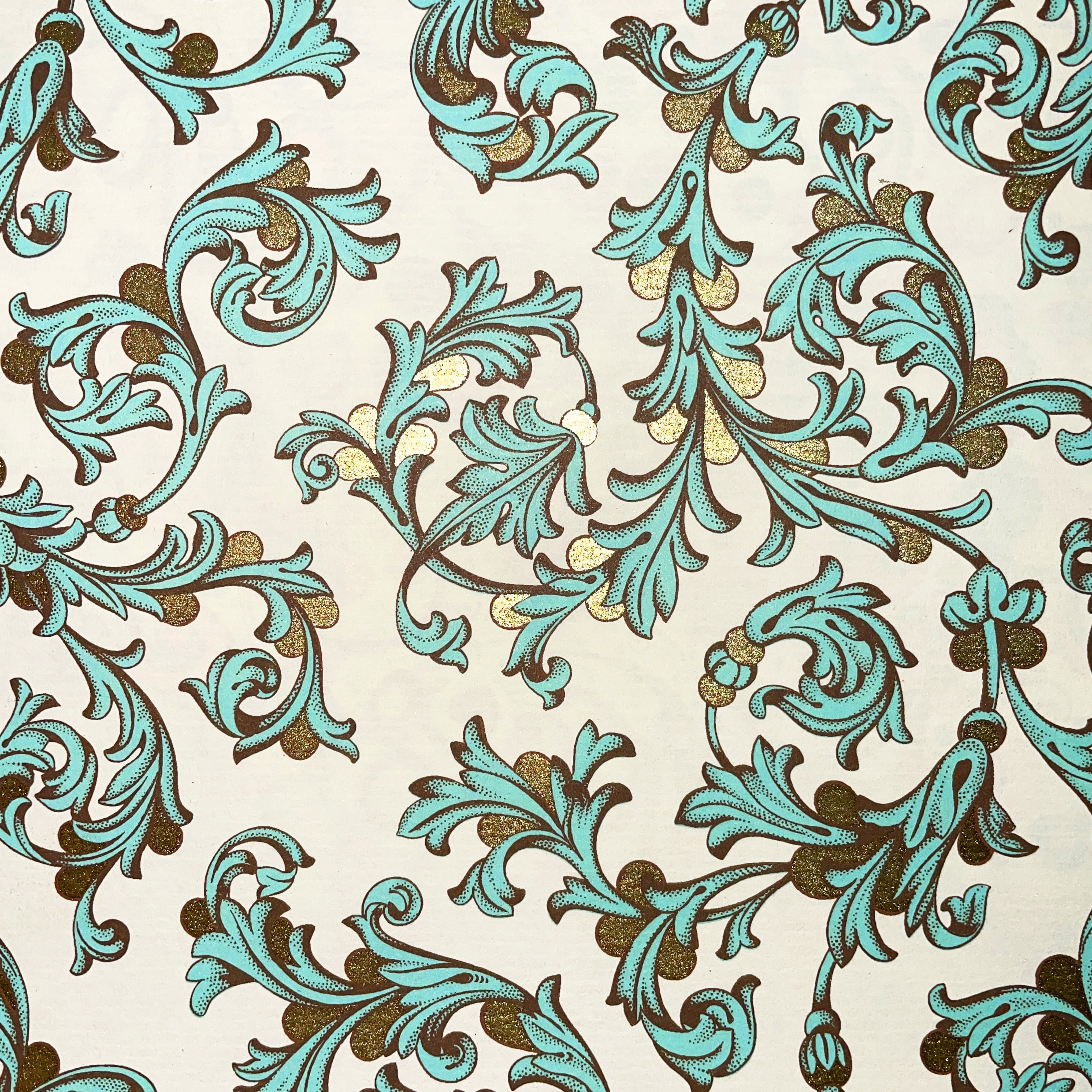 Papier florentine, matte - Couleur 140 - Petit Fleur No. 3 - papier italien utilisé comme papier de couverture de livres, boîtes etc. ou pou... - image-1