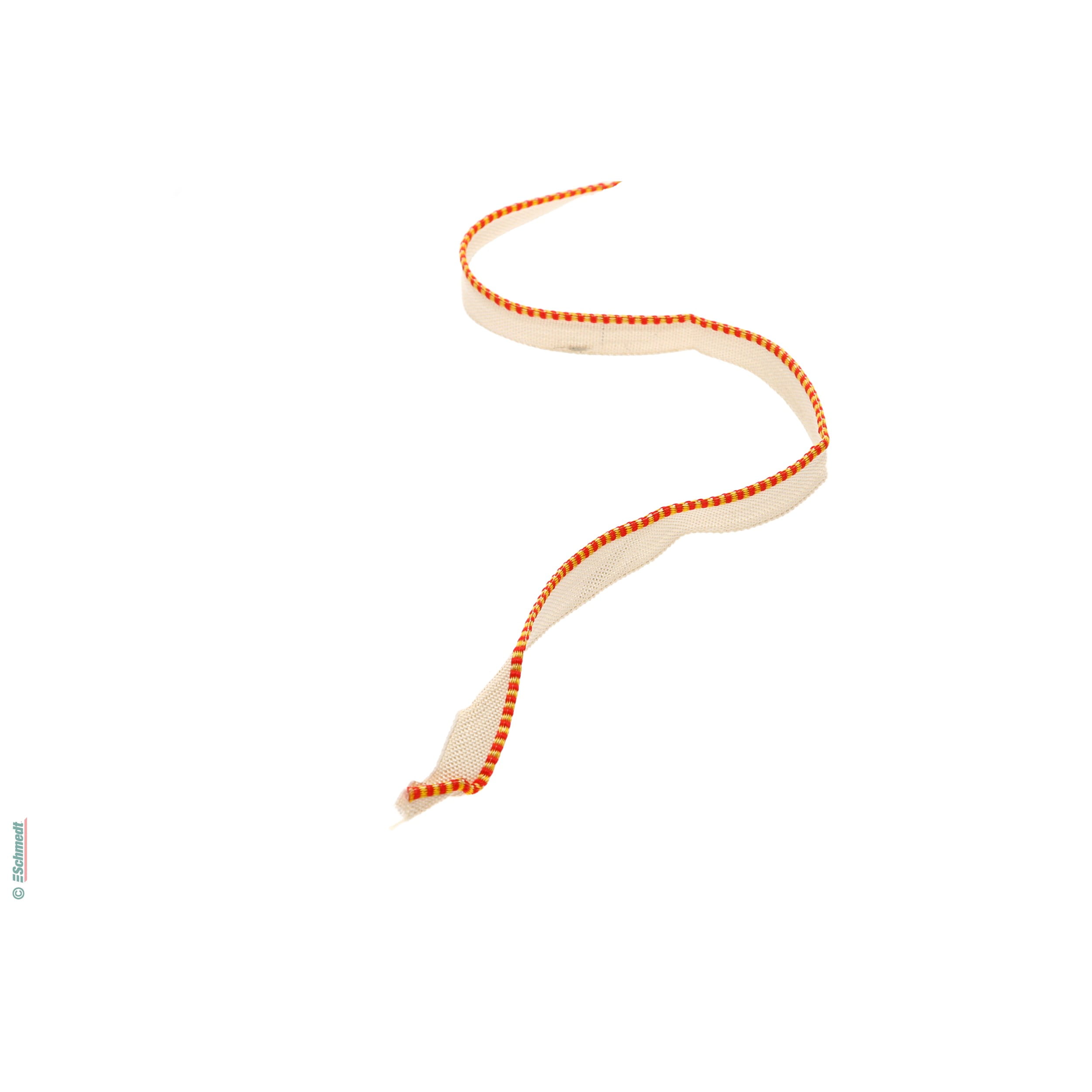 Headband - standard quality - Colour 014 - red/yellow - Roll length (in m) 100 - coloured band attached to hardcover books at the top and bo...