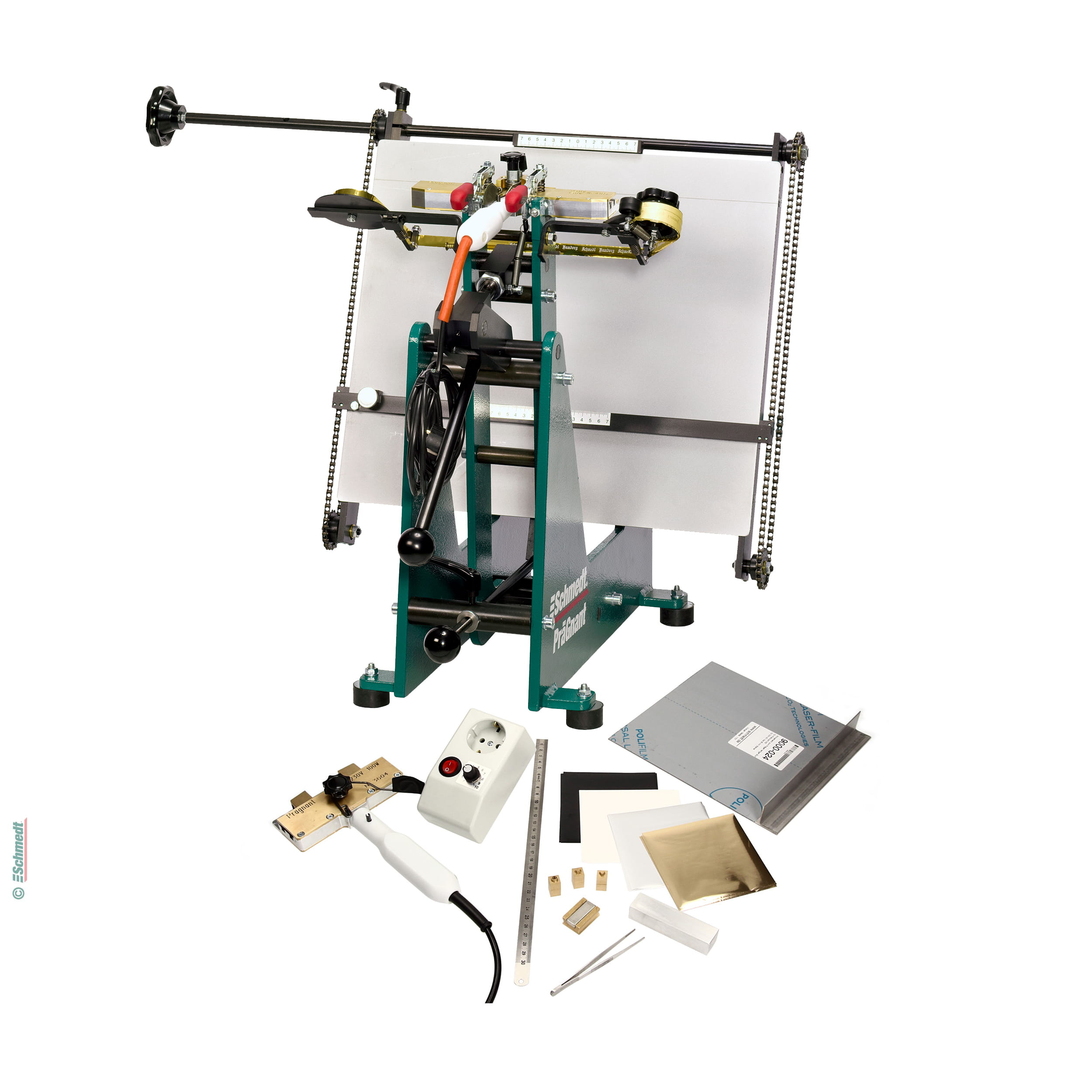 PräGnant | Manual blocking press - Version Full package for 110 V - Applications: cloth, leather and paper cases, certificates and document ... - image-1