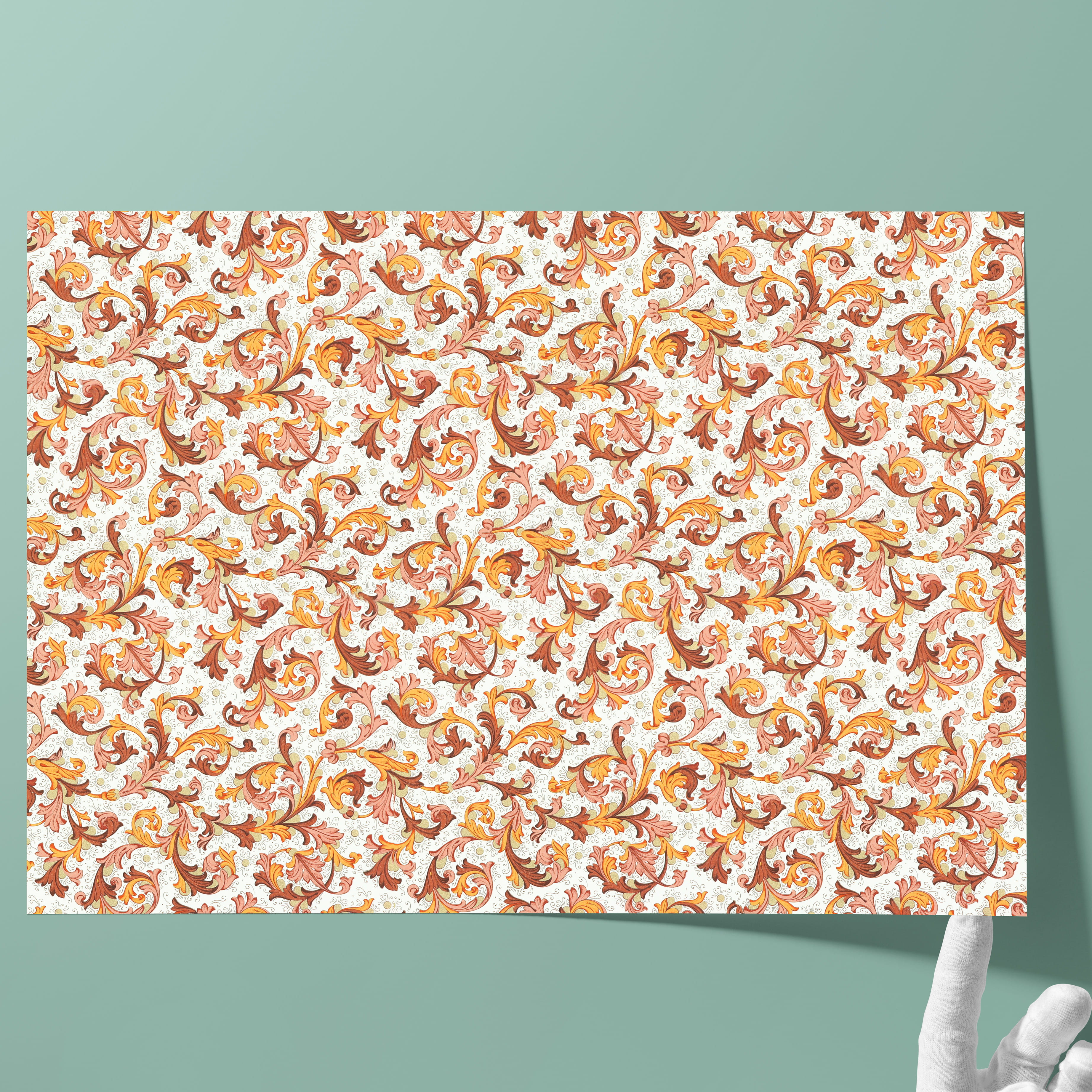 Papel florentino mate - Color 016 - Petit Fleur No. 7 - papel italiano cobertor para libros, cajas y estuches o para forrar el interior de u... - imagen-1