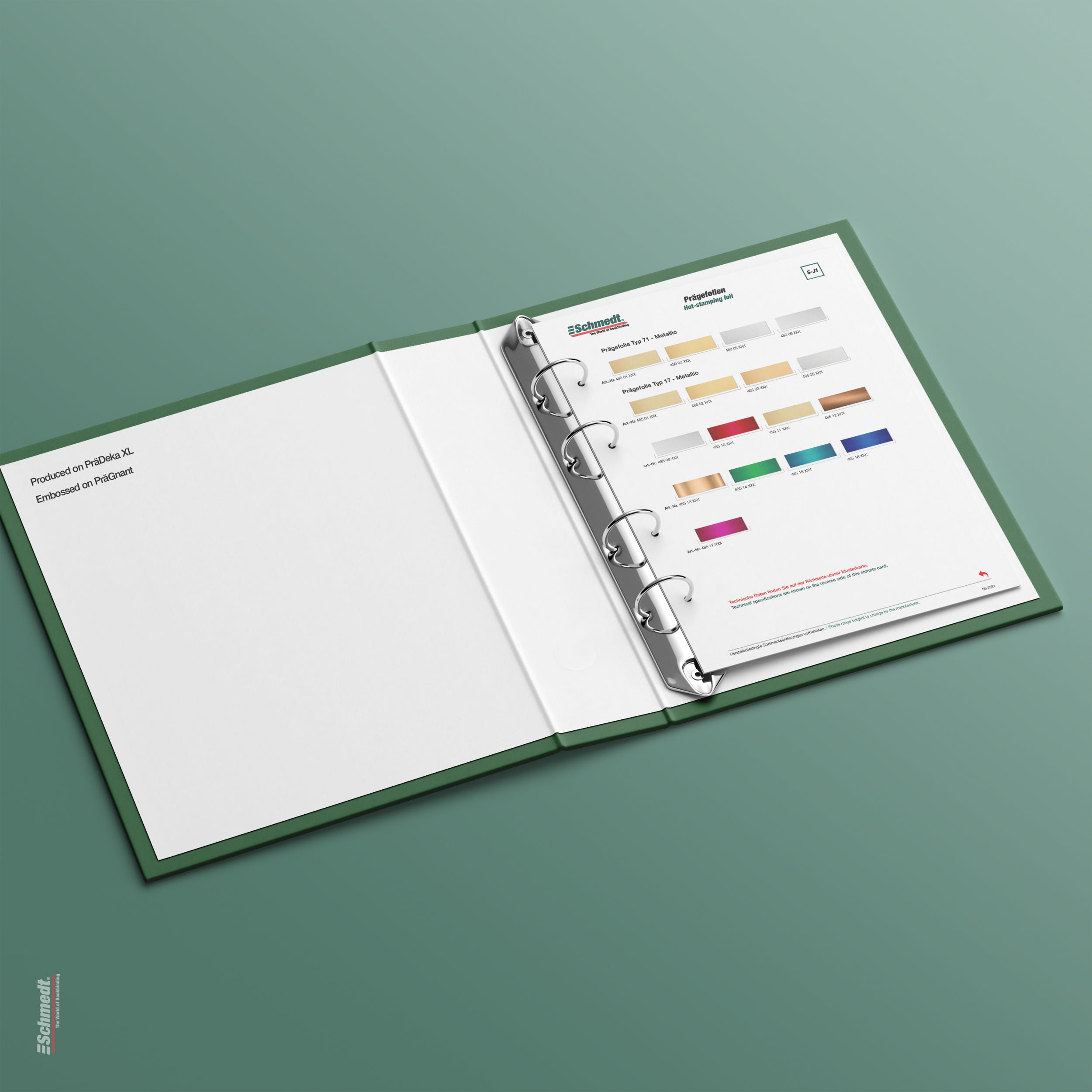 Sample card Hot-stamping foil, metallic - Type S-J1 Hot-stamping foil 1/2... - image-1