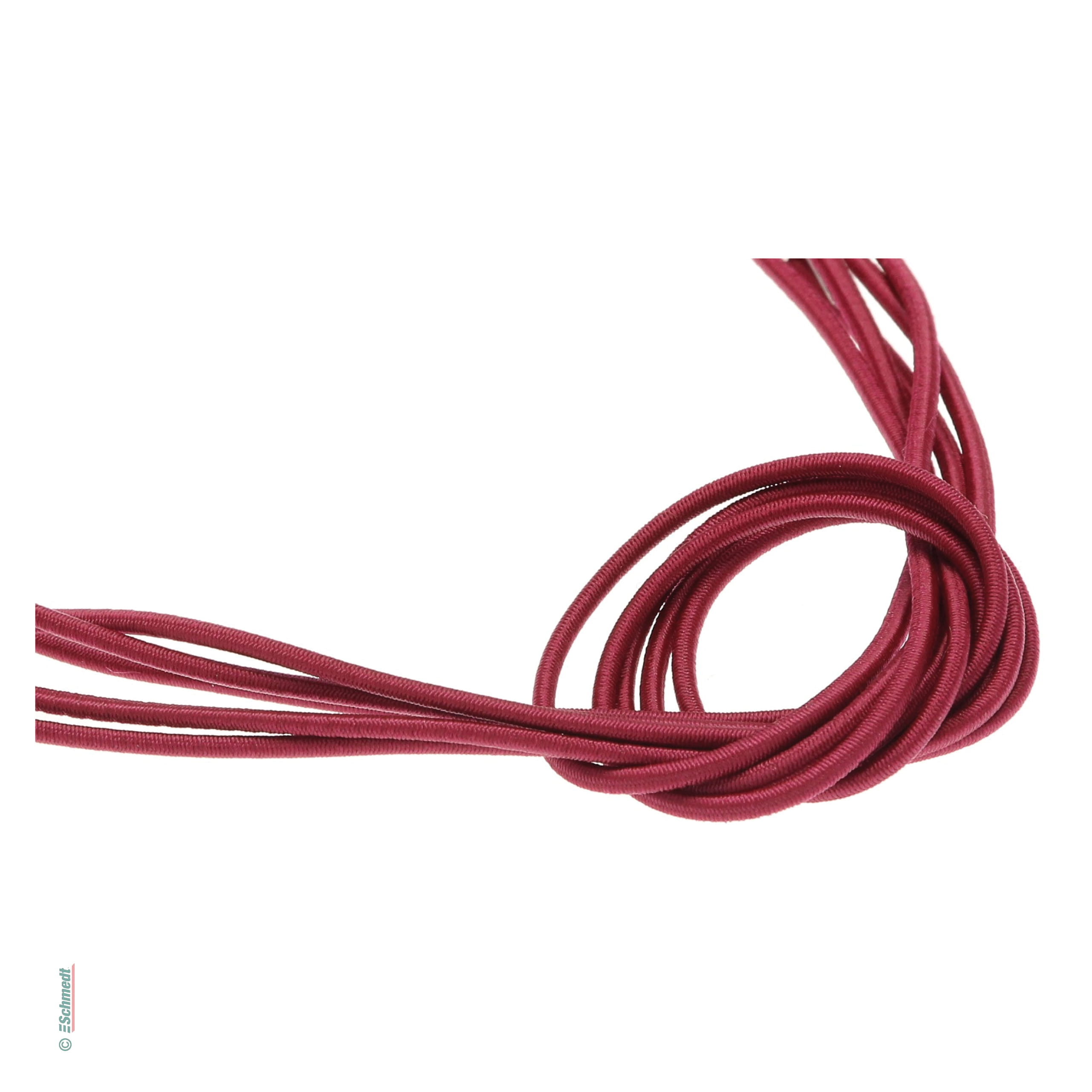 Ficelle élastique cramponnée comme anneau avec clip - Couleur 009 - bordeaux - pour relier ou fermer chemises, cartes de menu, cartes d'invi... - image-1